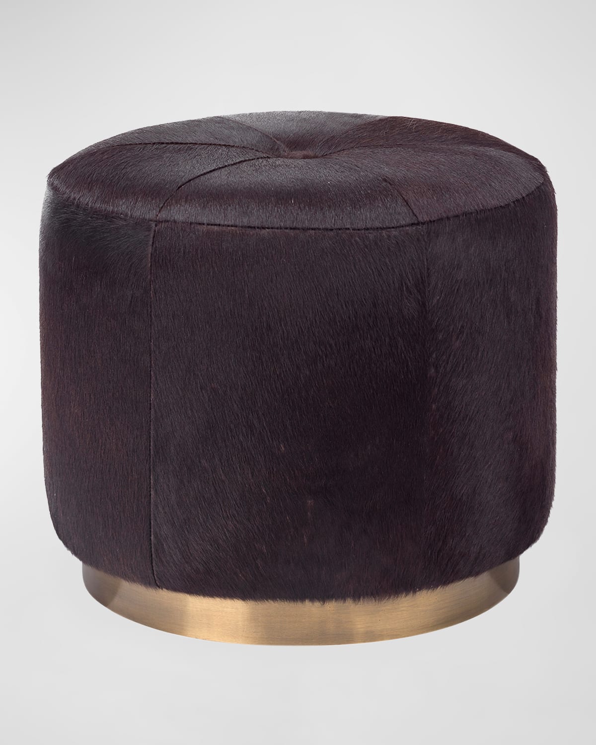Jamie Young Thackeray Round Pouf In Brown