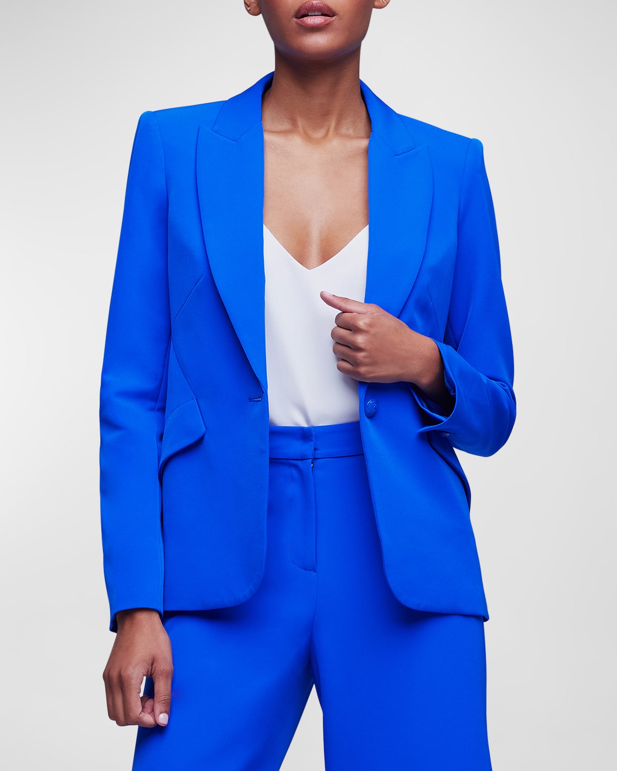 L Agence Chamberlain Single-breasted Blazer In Pop Blue
