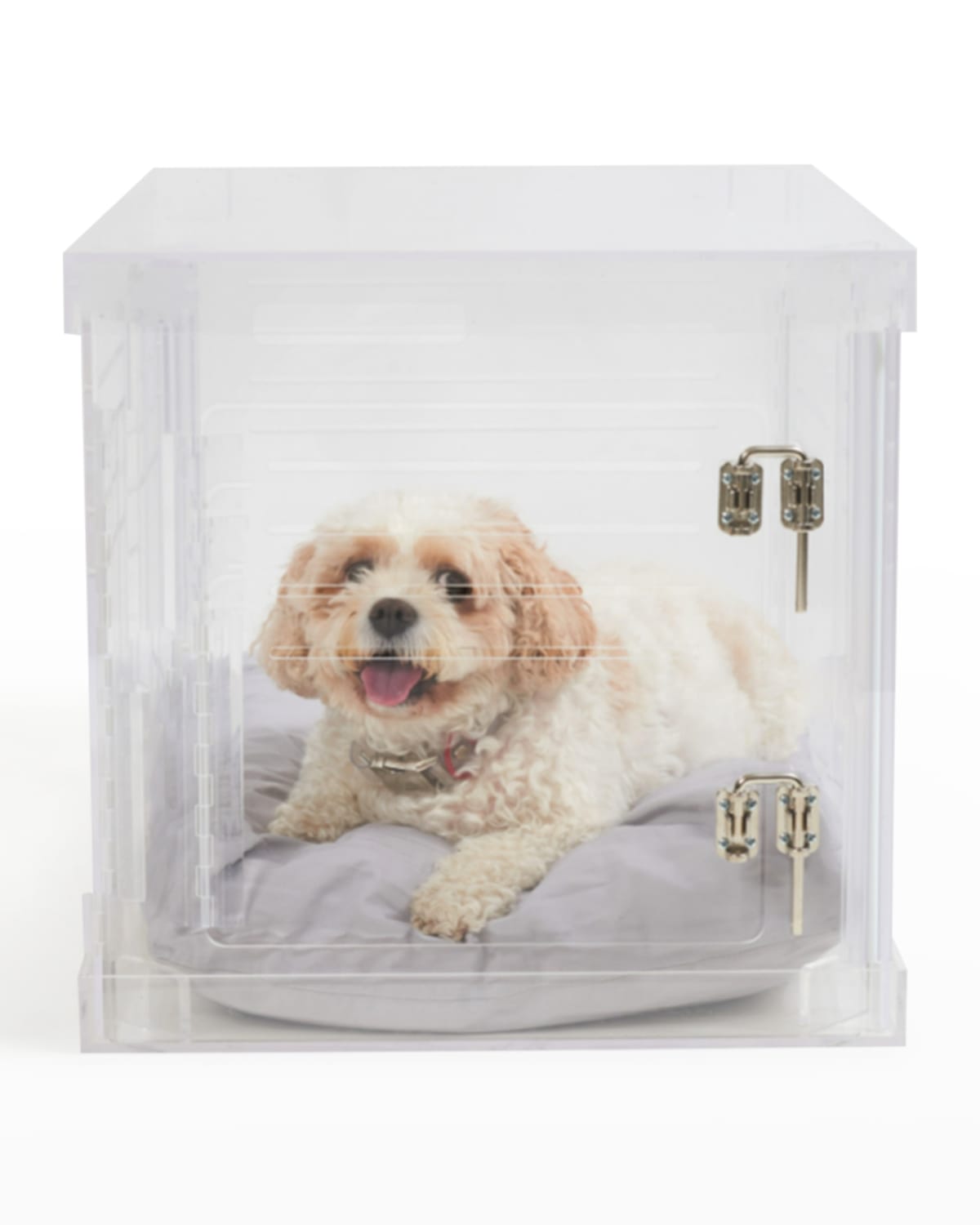 Shop Hiddin Clear Dog Crate-to-gate 3-in-1 Pet Crate, Medium In Clear/silver