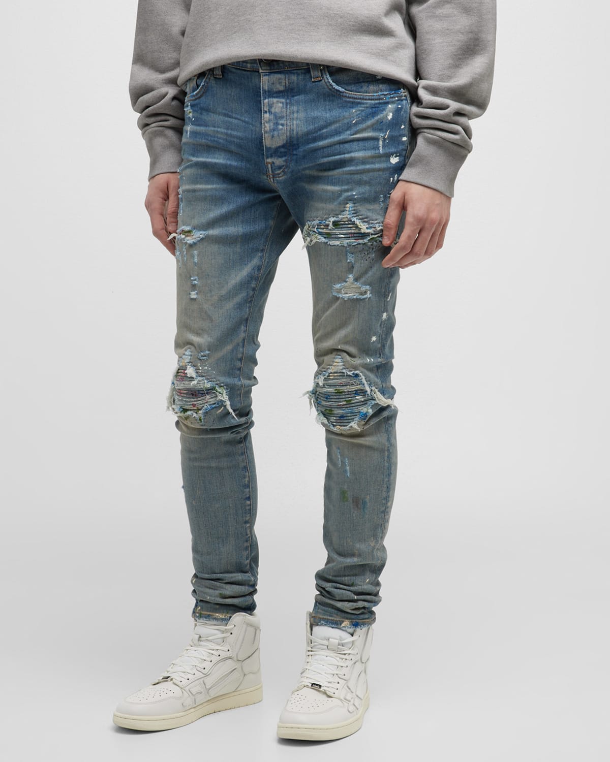 Amiri Paint Drip Logo Jeans