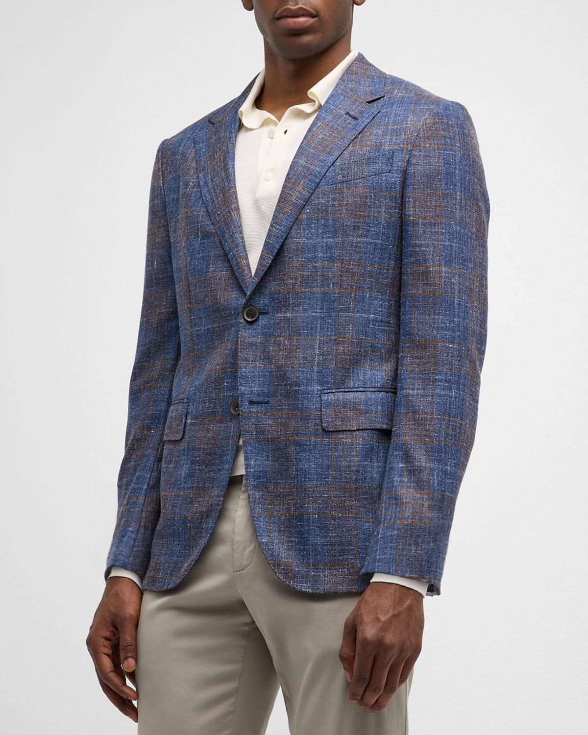 Men's Plaid Wool-Blend Sport Coat