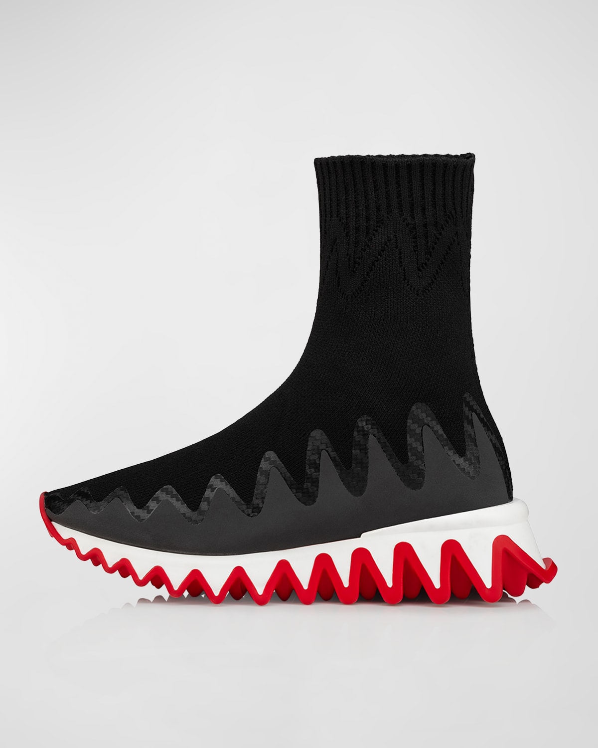 Christian Louboutin Kid's Sharky Pull-on Sock Sneakers, Toddlers/kids In Version Black