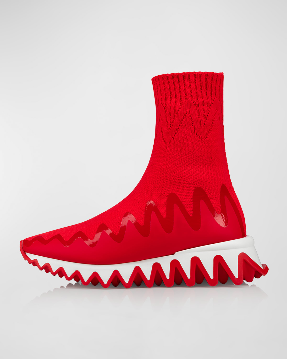 CHRISTIAN LOUBOUTIN KID'S SHARKY PULL-ON SOCK SNEAKERS, TODDLERS/KIDS