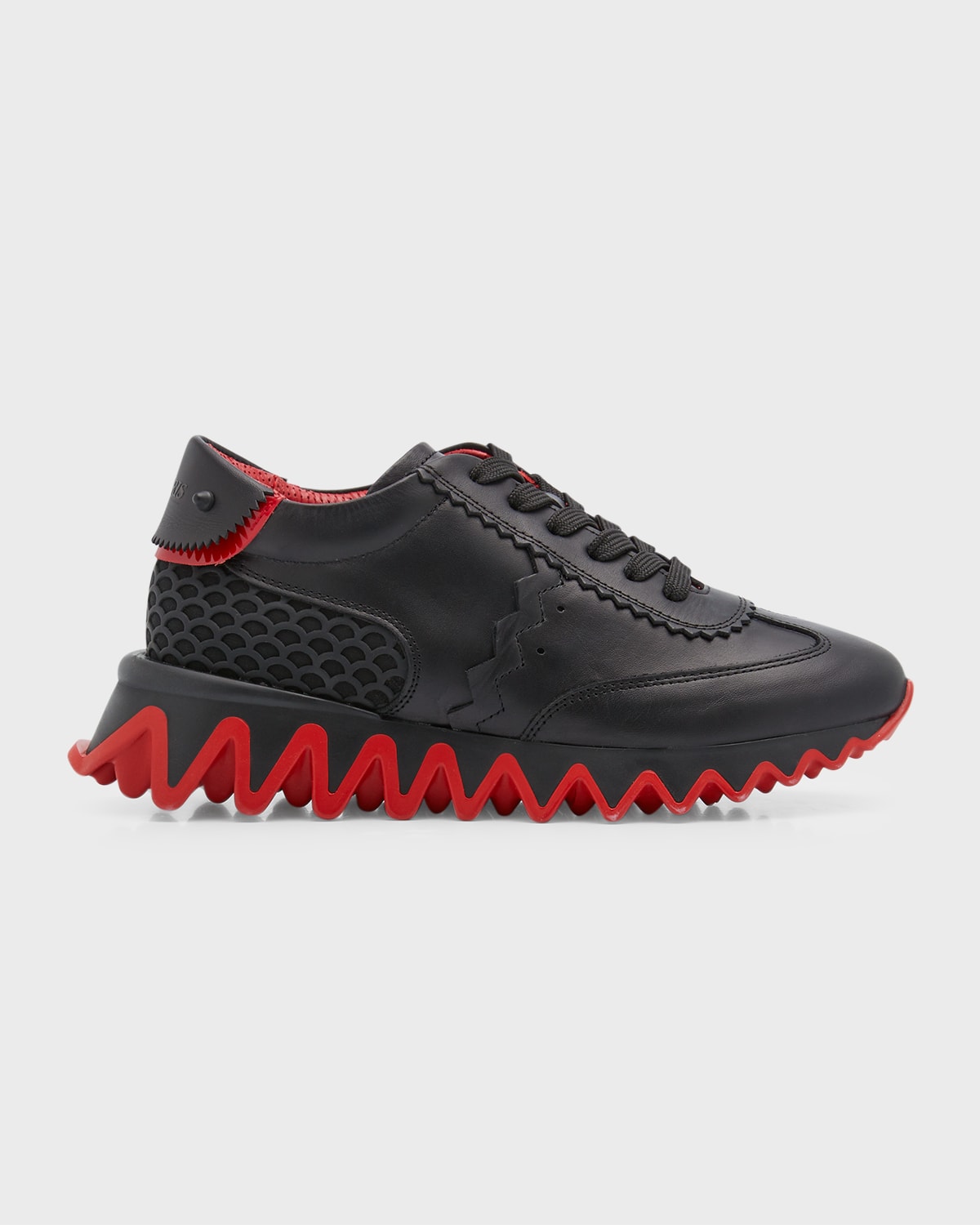 Shop Christian Louboutin Kid's Loubishark Leather Sneakers, Toddler/kids In Black