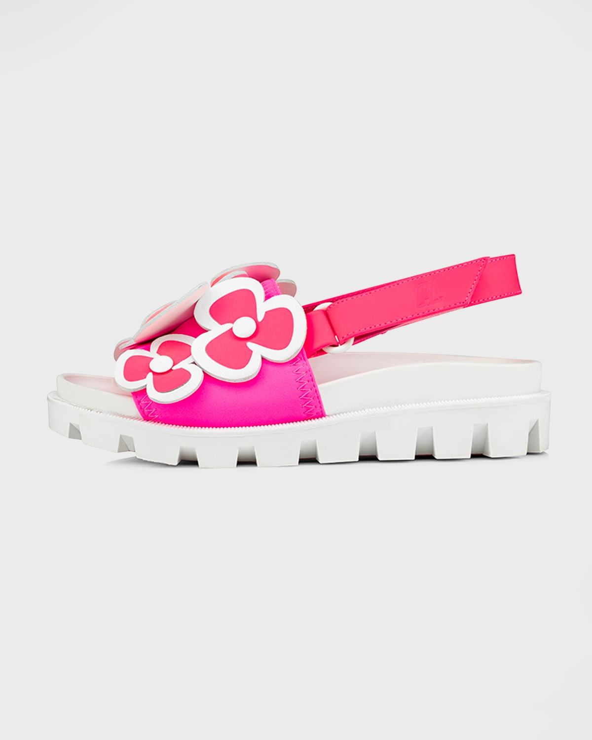 Christian Louboutin Girl's Pensamoi Sandal Flats, Toddler/kids In Pink/bianco