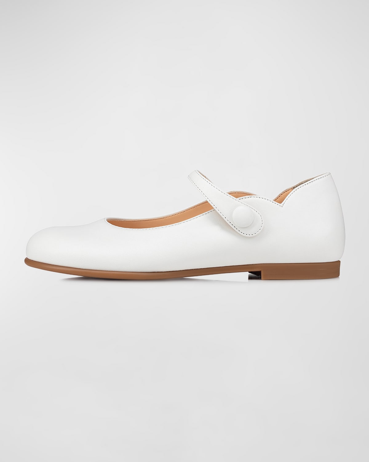 Shop Christian Louboutin Girl's Melodie Chick Leather Ballerina Flats, Toddler/kids In Bianco