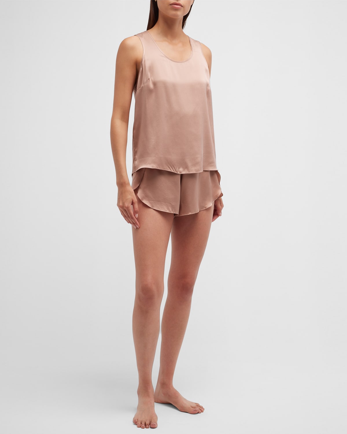 Lunya Washable Silk Short Pajamas In Otium Tan