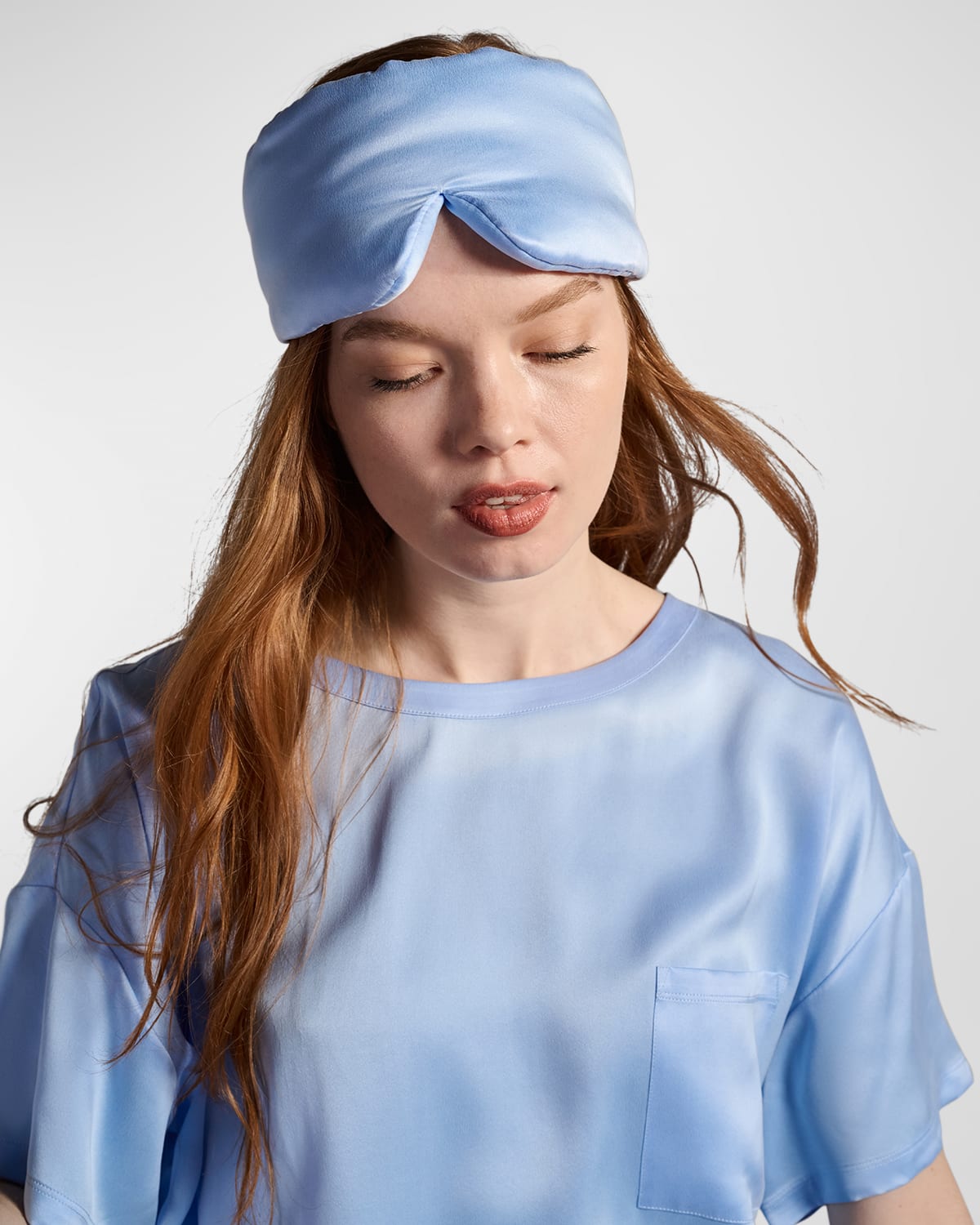 Lunya Washable Silk Sleep Mask In Equanimity Sky