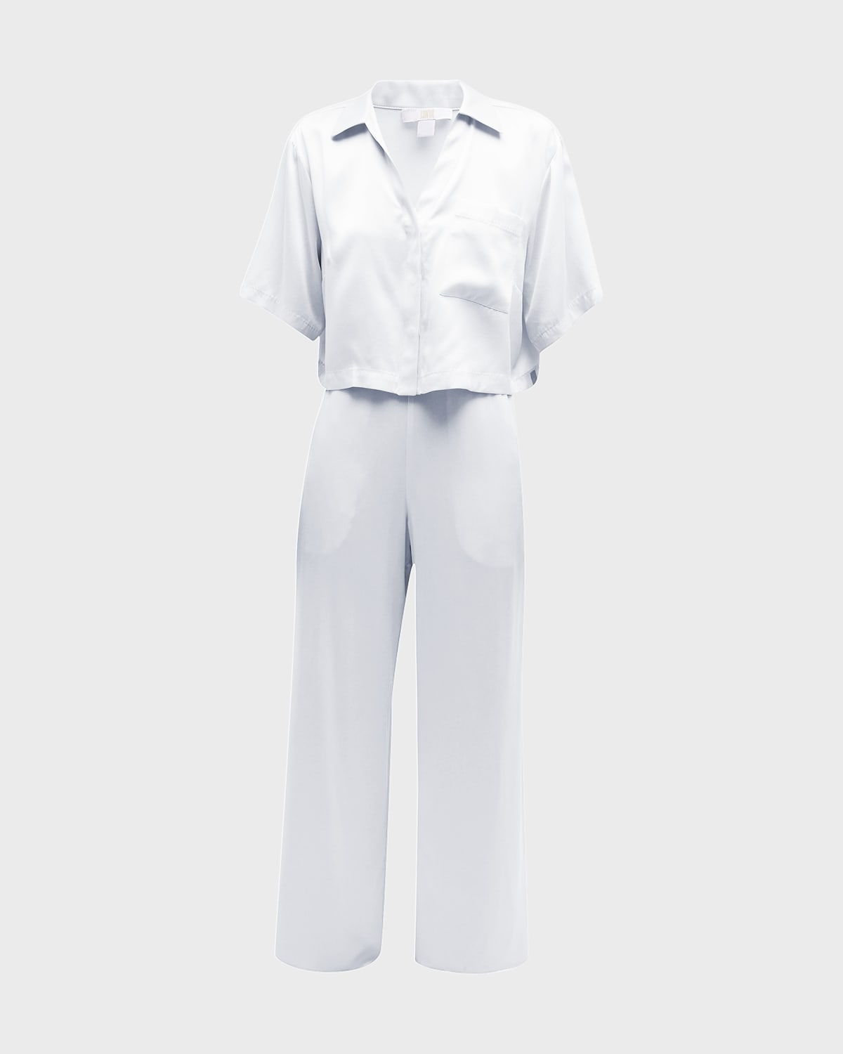 Lunya Washable Silk High-rise Pant Set In Sincere White