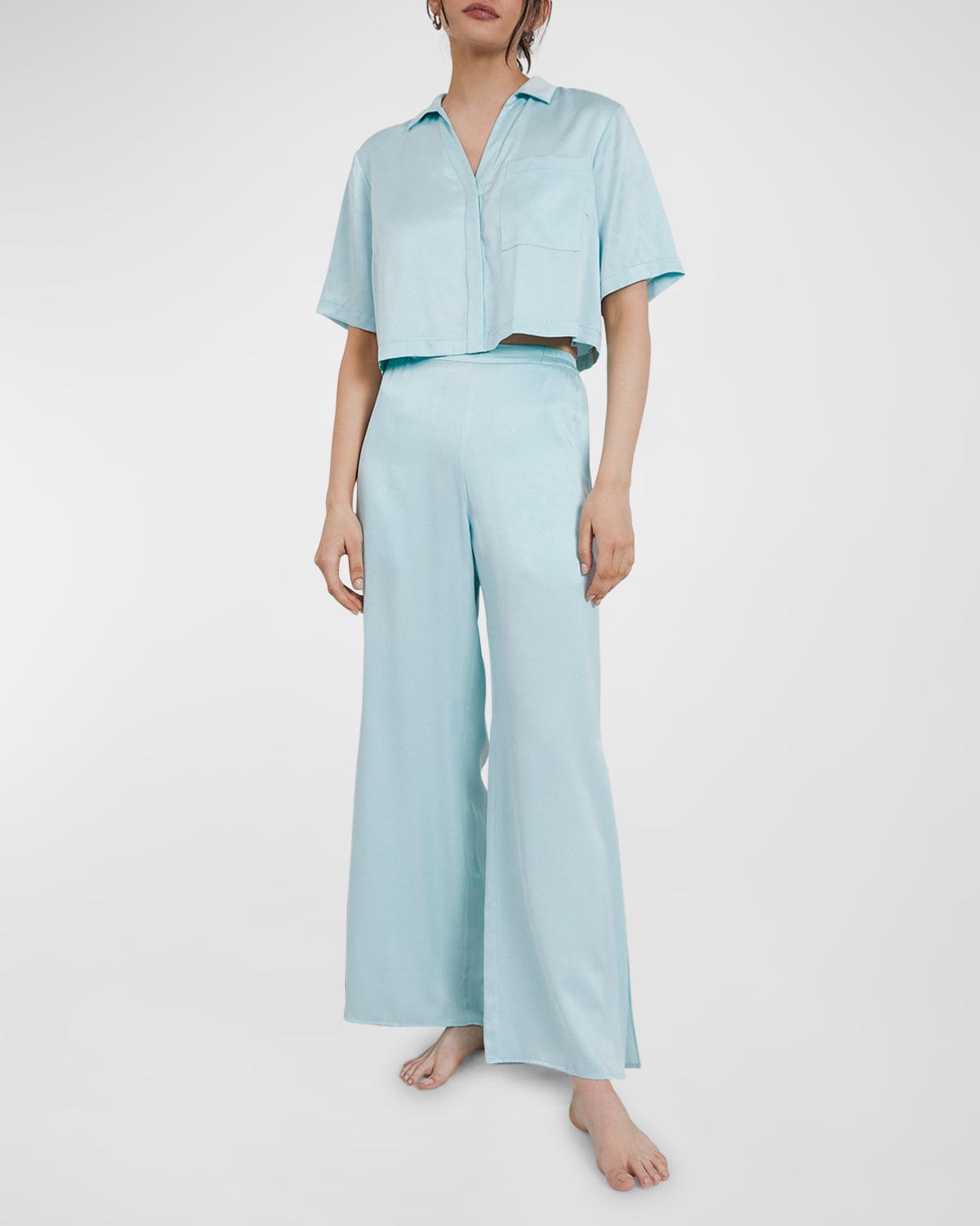 Washable Silk High-Rise Pant Set