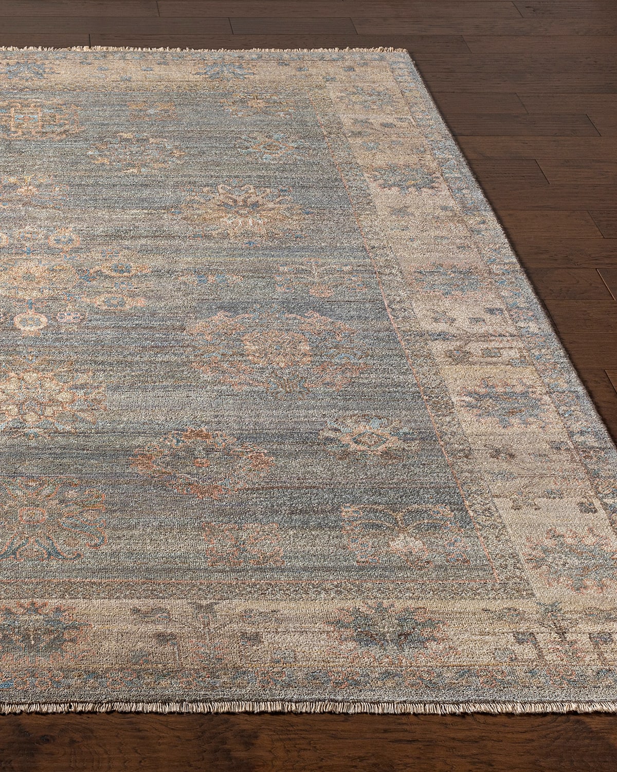 Shop Surya Rugs Sharma Hand-knotted Rug, 6' X 9' In Sage, Blue