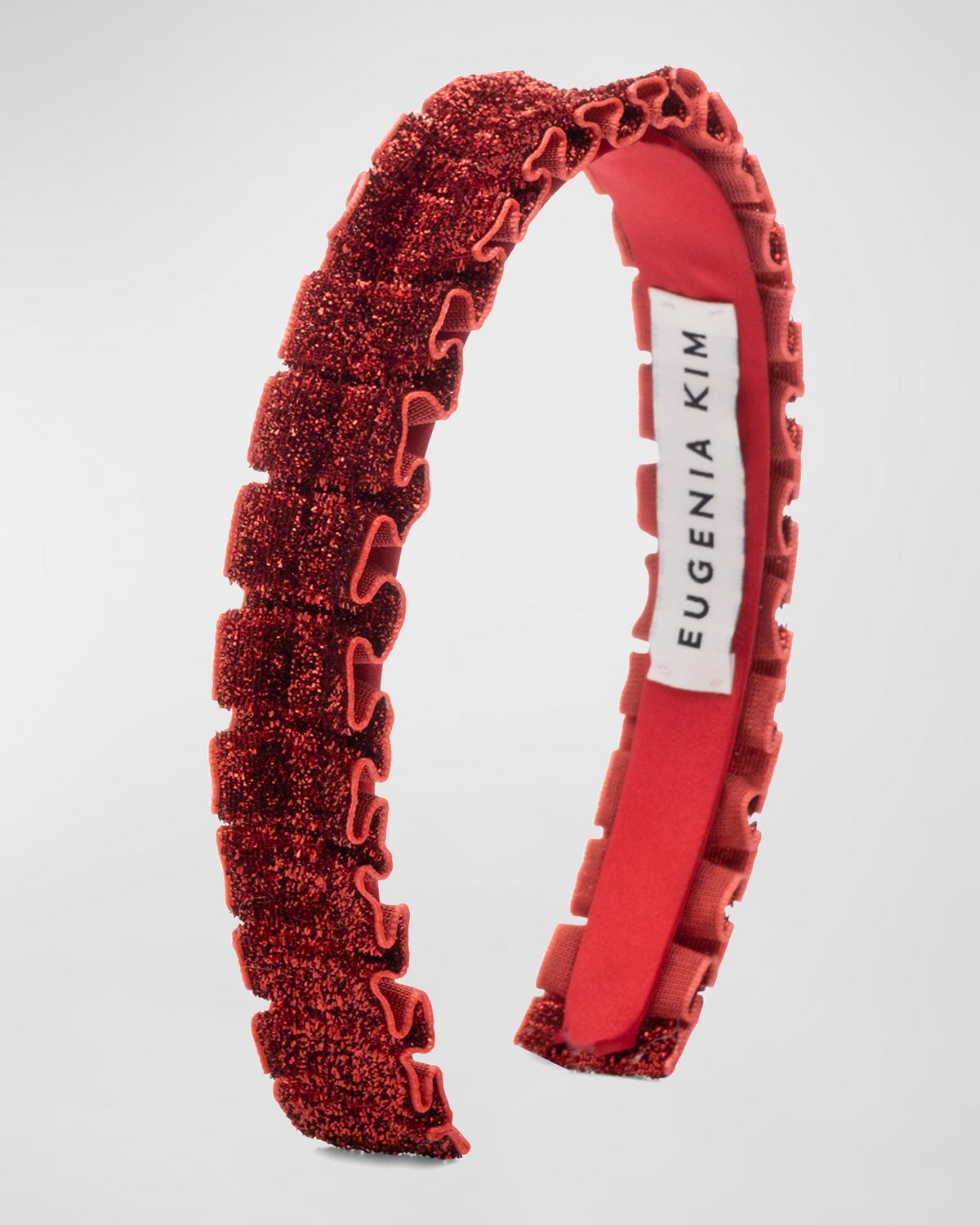 Eugenia Kim Rafaela Metallic Ruffled Headband | Smart Closet display picture 3