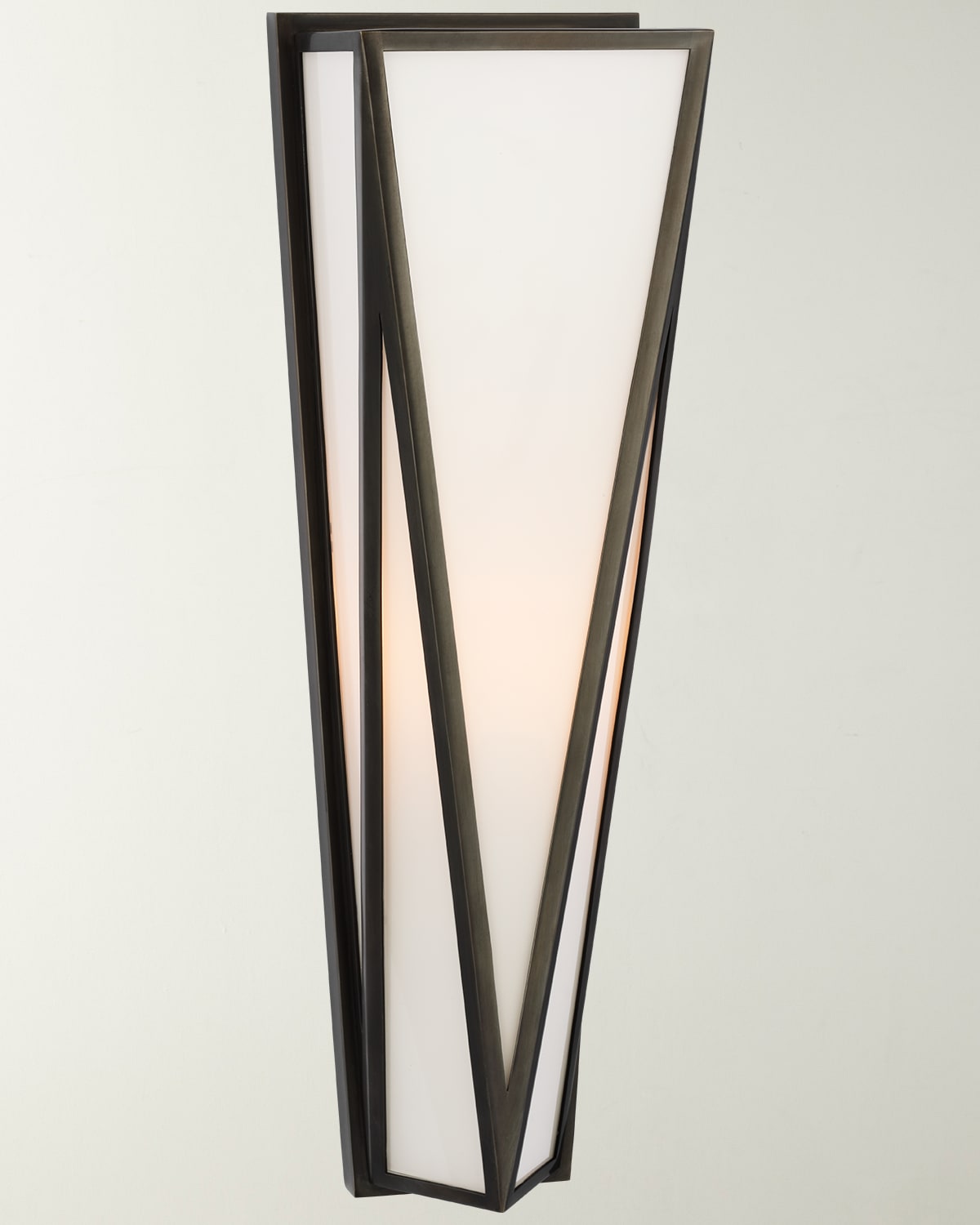 Visual Comfort Signature Lorino Medium Sconce In Bronze With White Glass By Julie Neill