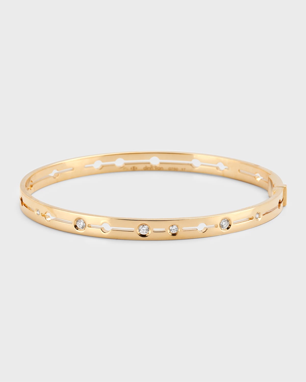 Yellow Gold Le Cube Small Diamond Accent Cuff Bracelet