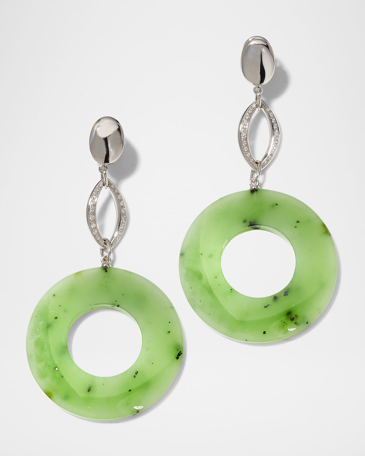 Sanalitro 18K White Gold Look At Me Earrings with Smokey Quartz and Diamonds