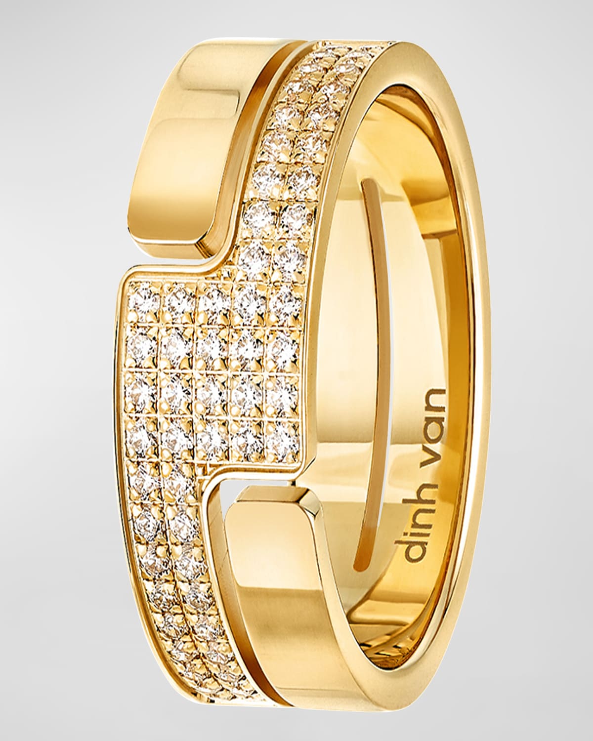 DINH VAN Yellow Gold 70S Medium Diamond Ring, Size 52