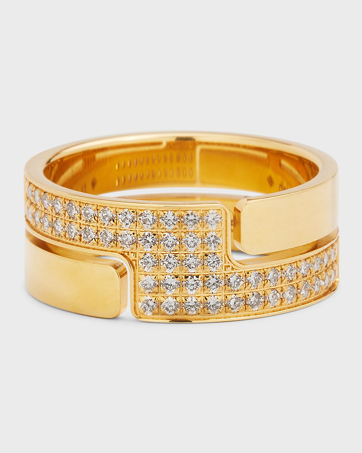 DINH VAN Yellow Gold 70S Medium Diamond Ring, Size 54
