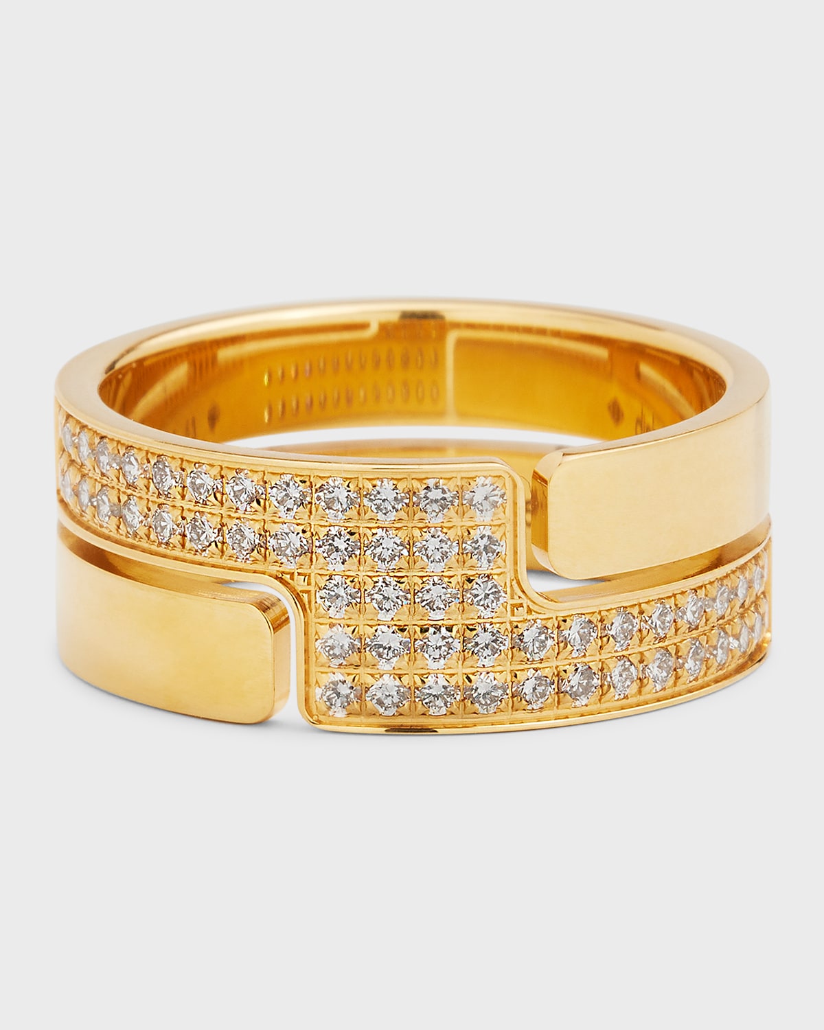 Yellow Gold 70S Medium Diamond Ring, Size 54