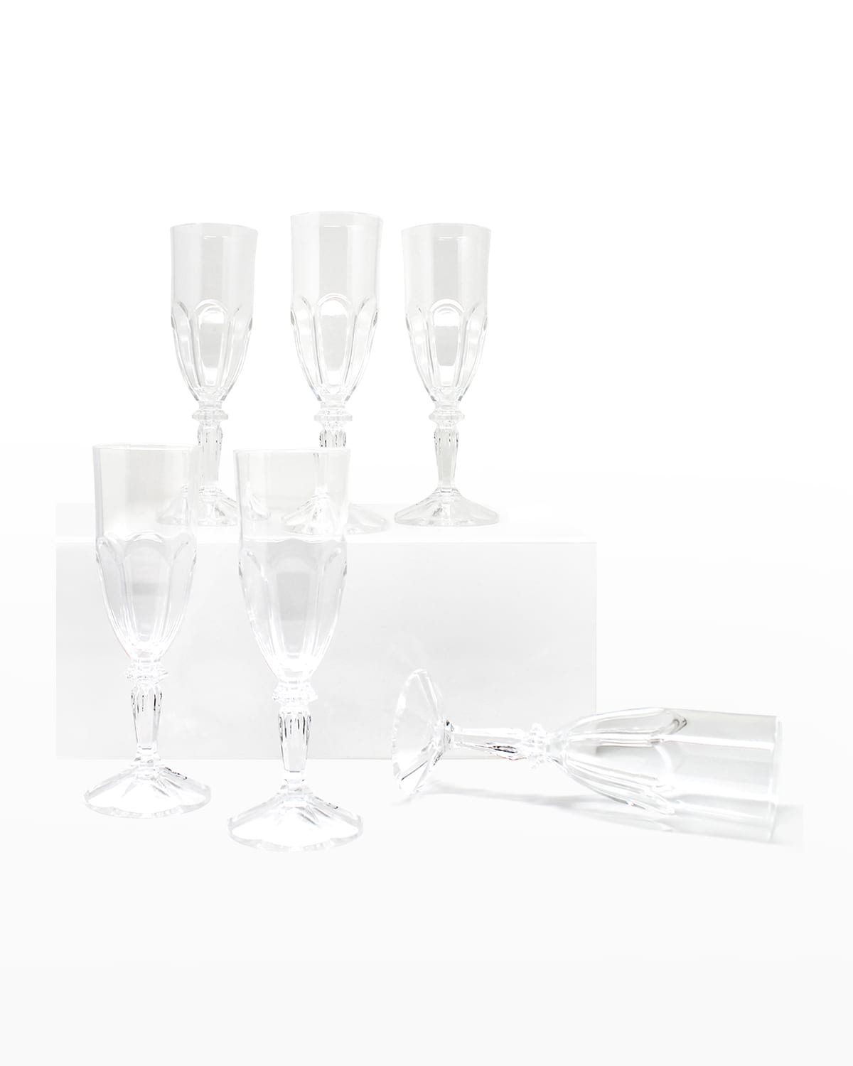 Shop Le Cadeaux Versailles 7 Oz. Champagne Flutes, Set Of 6 In Clear