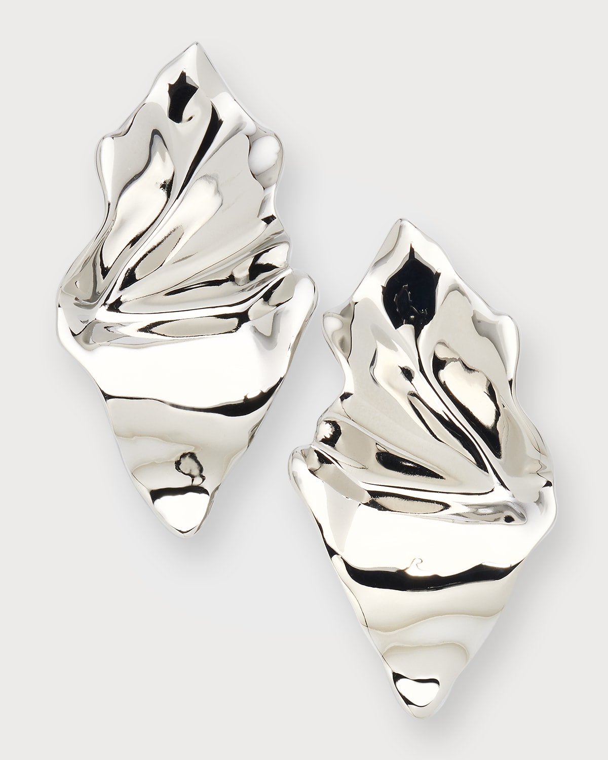 Shop Alexis Bittar Crumpled Gold Small Post Earrings In Silver