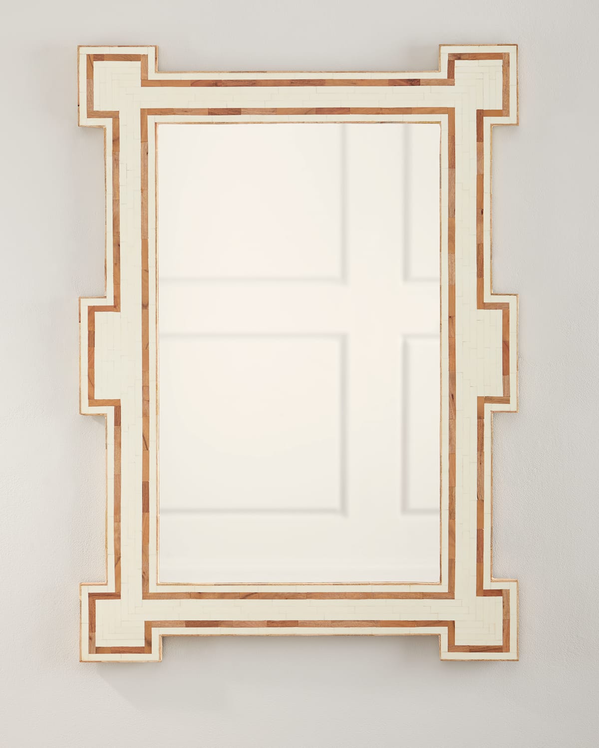 Wood and Bone Wall Mirror - 48"