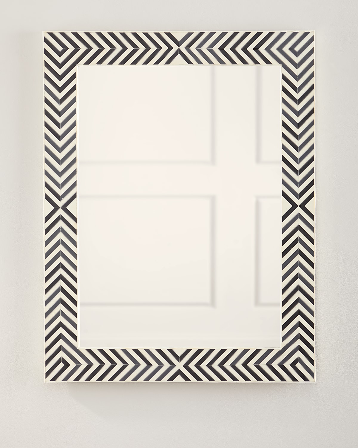 Chevron Bone & Resin Mirror, 35.5"