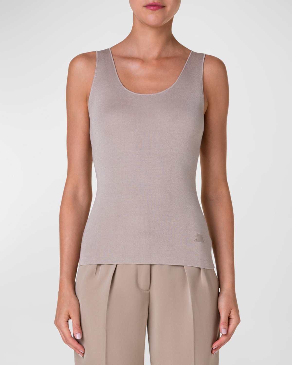 Akris Reversible Two-tone Tank Top In Sand