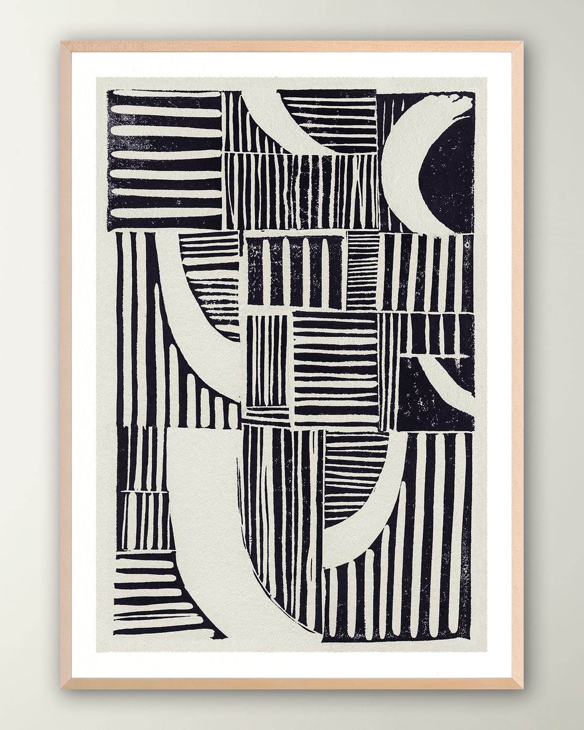 Shop Grand Image Home Abstract Linocut B' Digital Print Wall Art By The Studio In Black