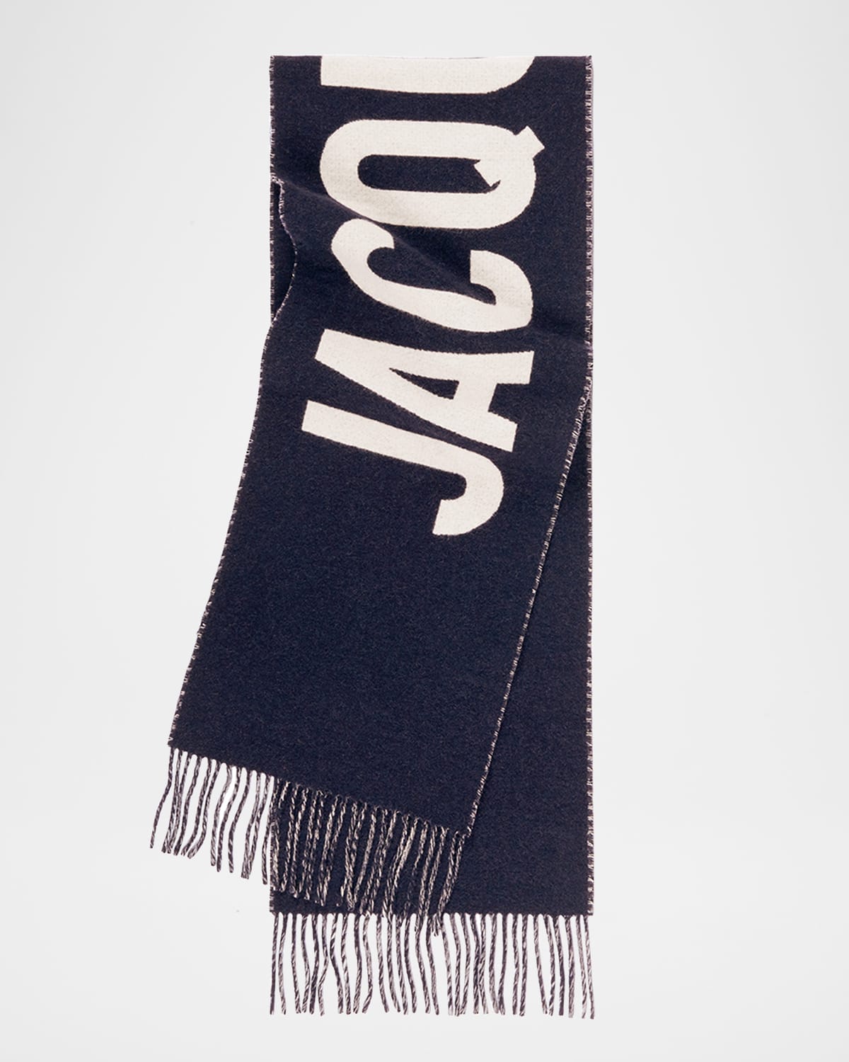 Jacquemus L Echarpe Two-tone Scarf In Navy