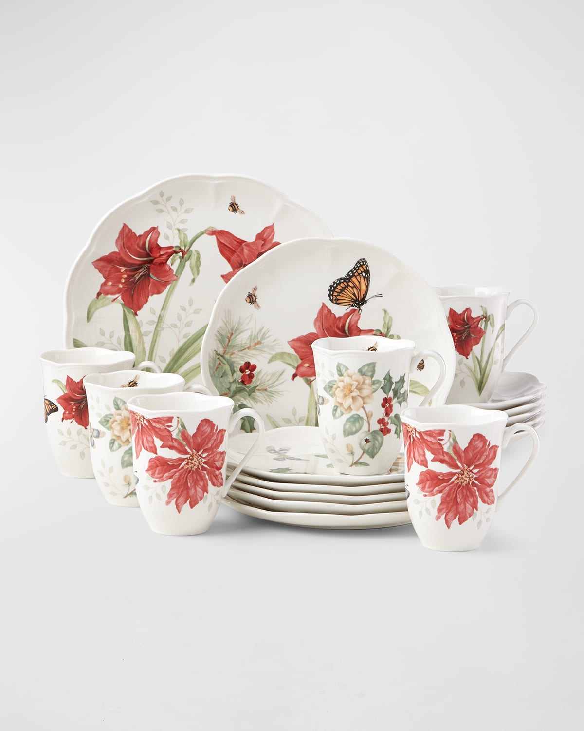 Butterfly Meadow 18-Piece Holiday Dinnerware Set