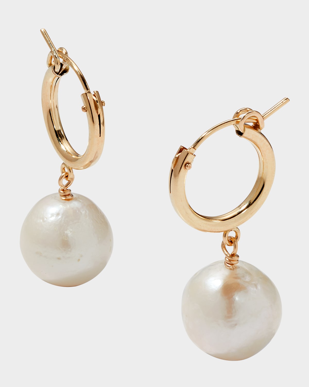 Small Baroque Pearl Huggie Earrings