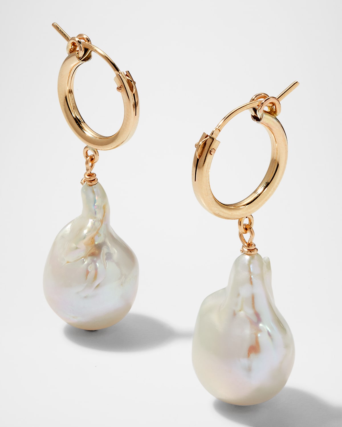 Baroque Pearl Huggie Earrings