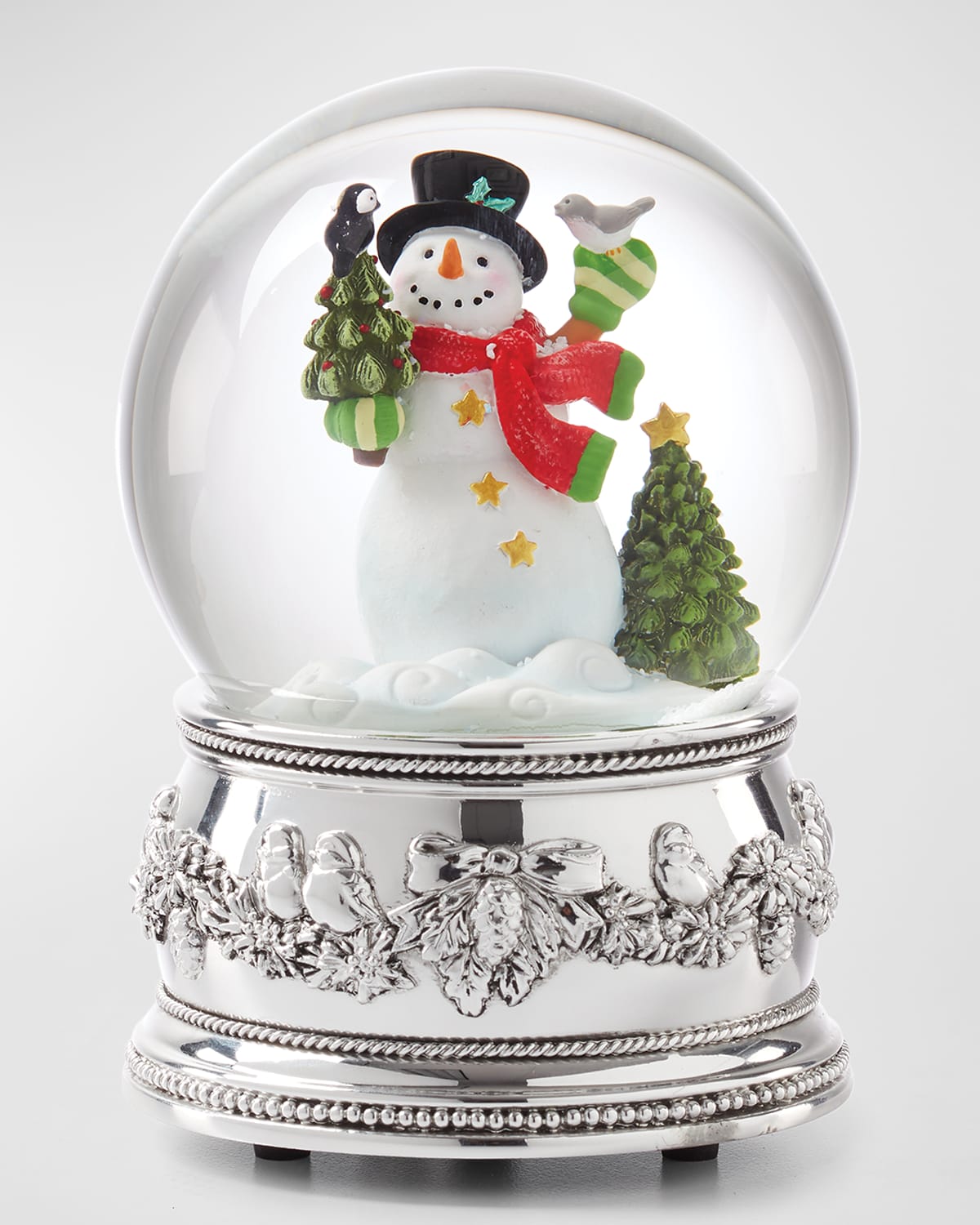 REED & BARTON MUSICAL SNOWMAN SNOW GLOBE