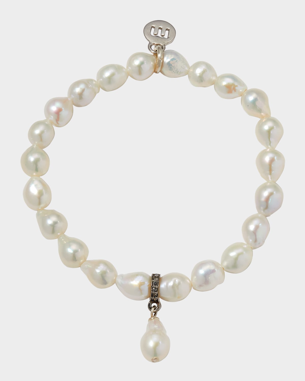 Petite Baroque Pearl Dangle Stretch Bracelet