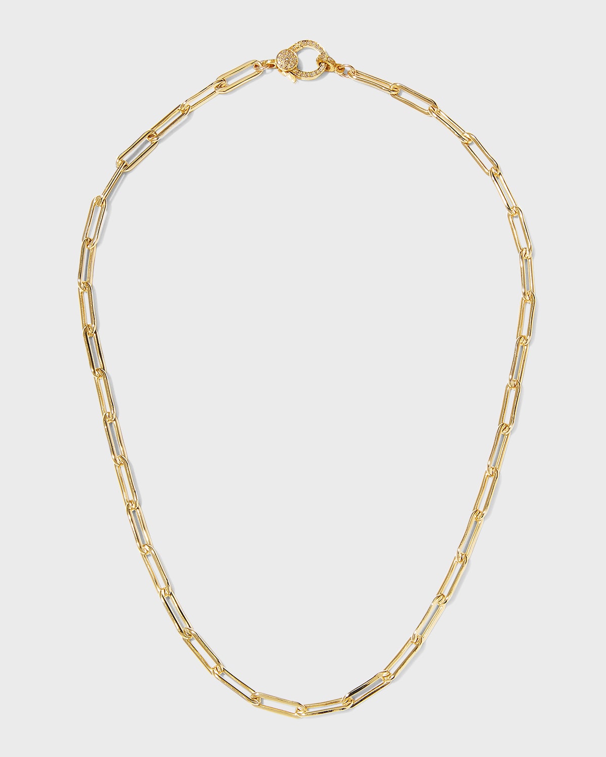 Gold Filled Paper Clip Chain with Vermeil Diamond Clasp