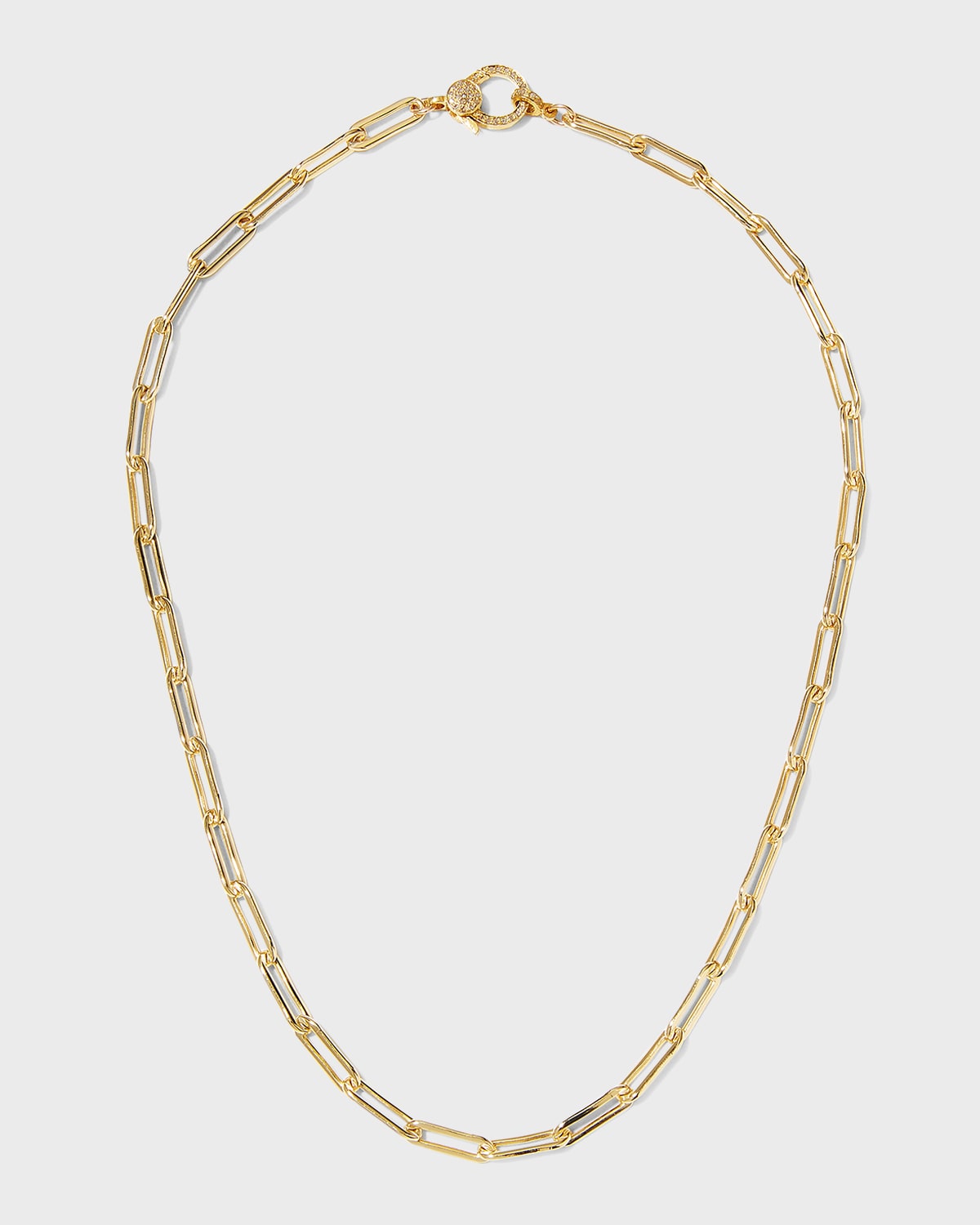Gold Filled Paper Clip Chain with Vermeil Diamond Clasp