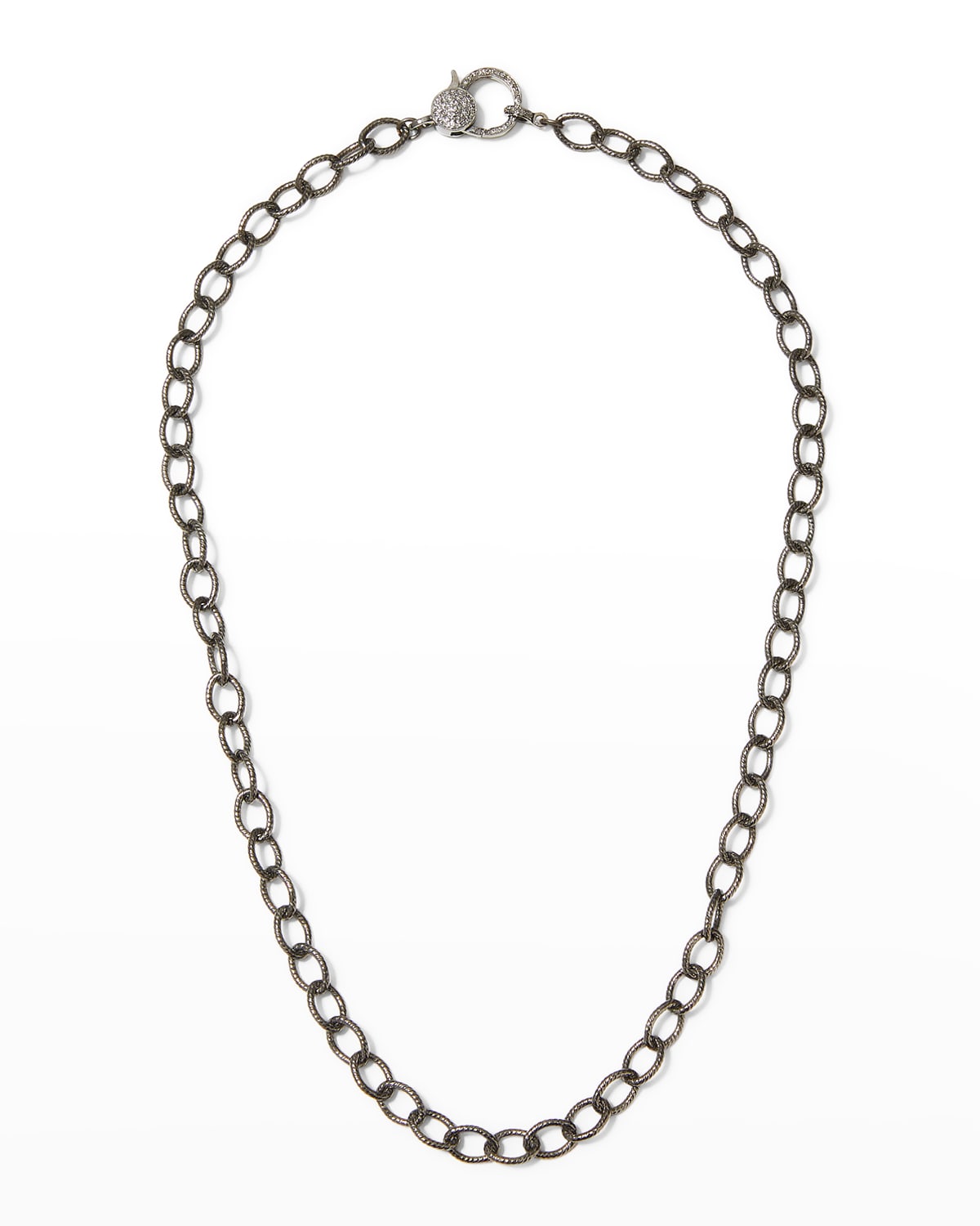 Margo Morrison Textured Link Chain with Diamond Clasp