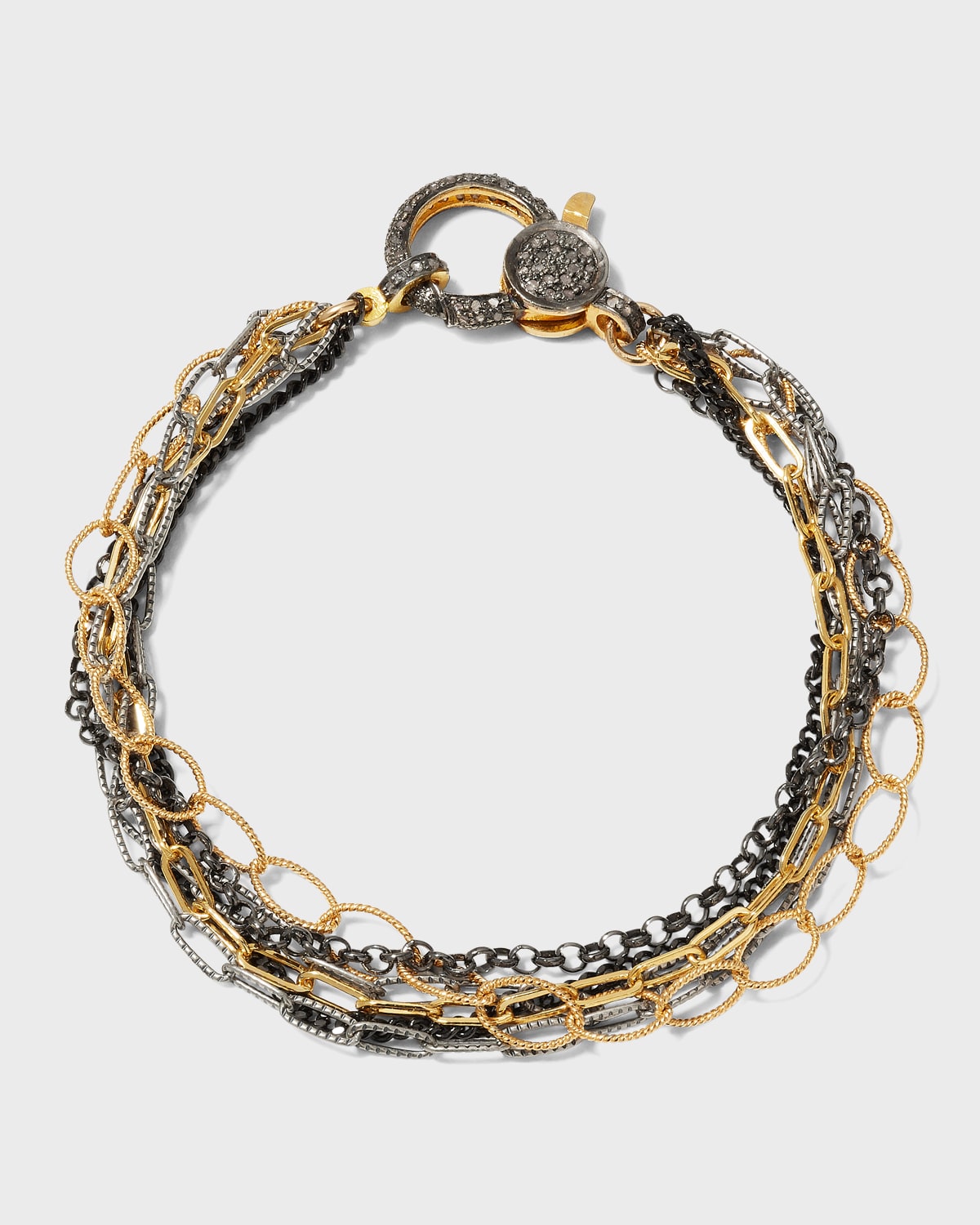Multi-Chain Combination Bracelet with a Diamond Clasp