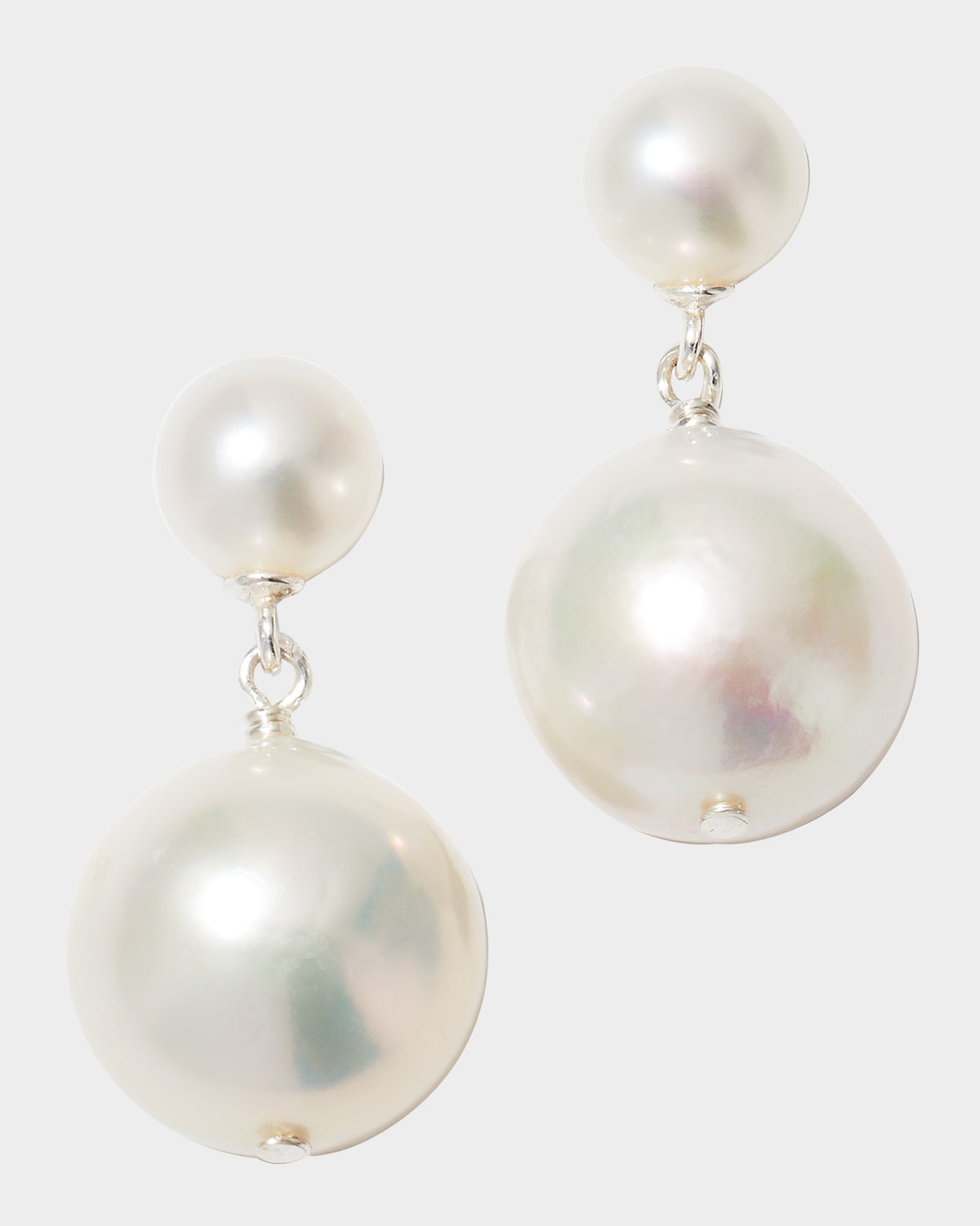 Double Pearl Drop Earrings