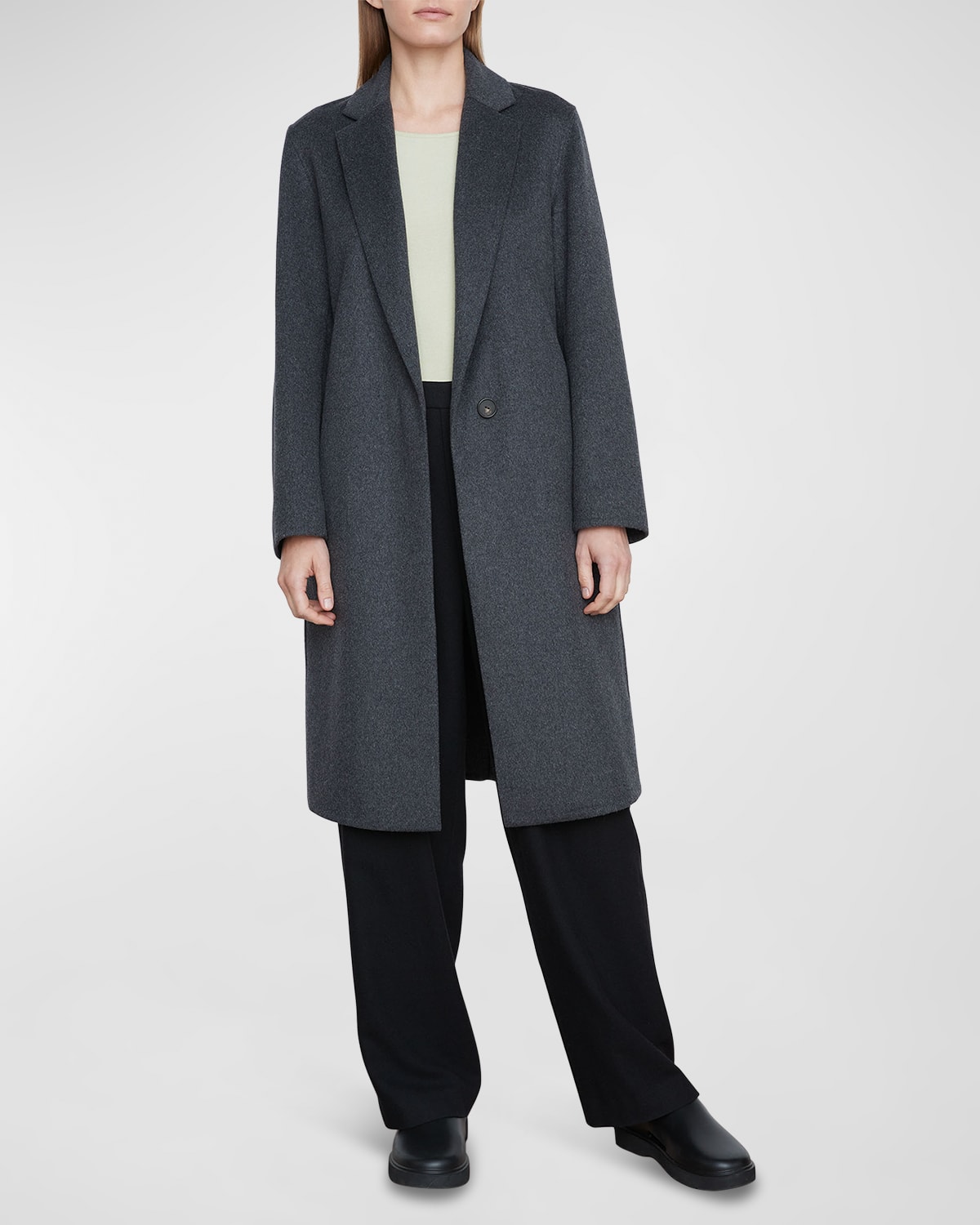 VINCE CLASSIC STRAIGHT WOOL-BLEND COAT