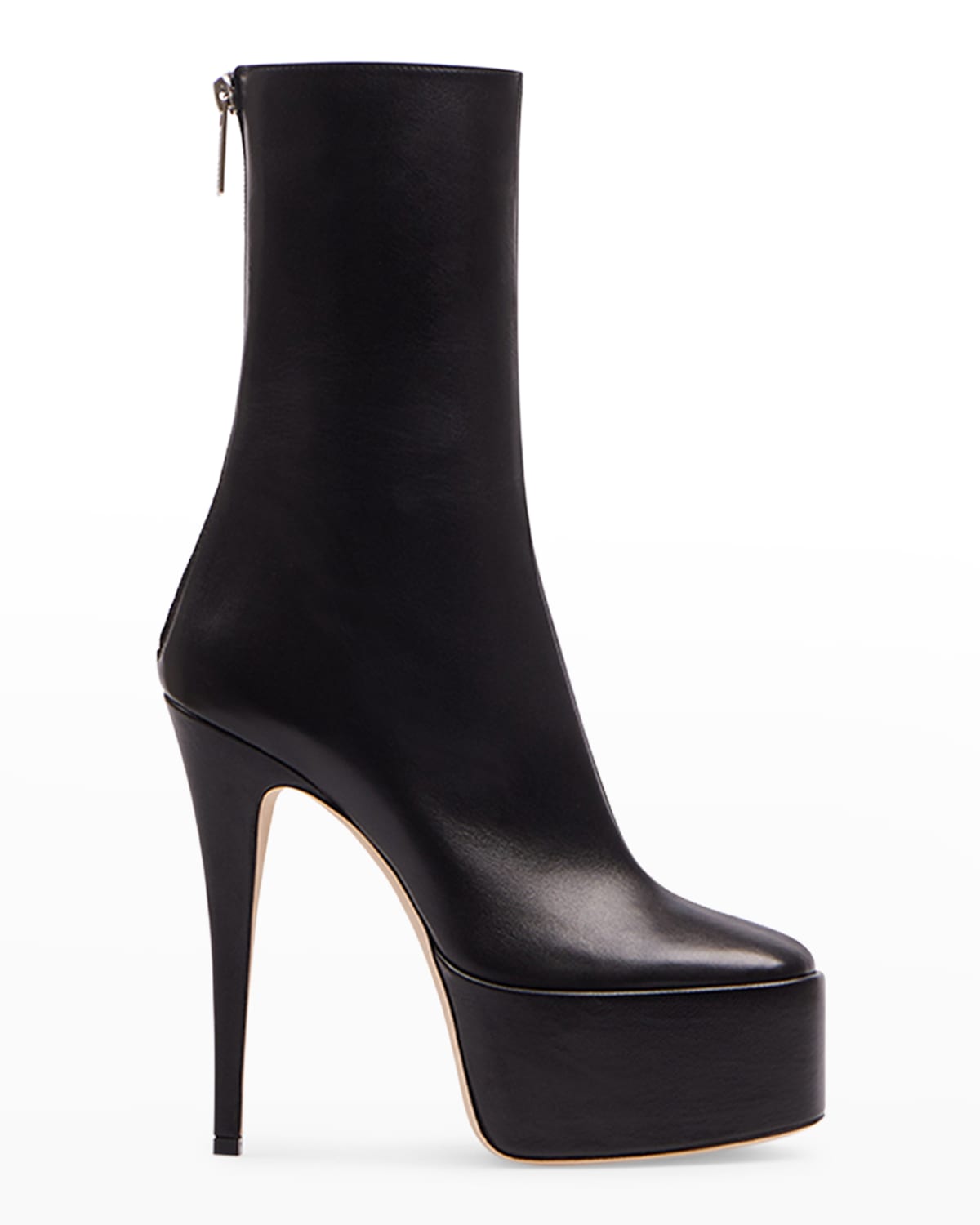 Paris Texas Ivana Leather Stiletto Platform Boots In Black
