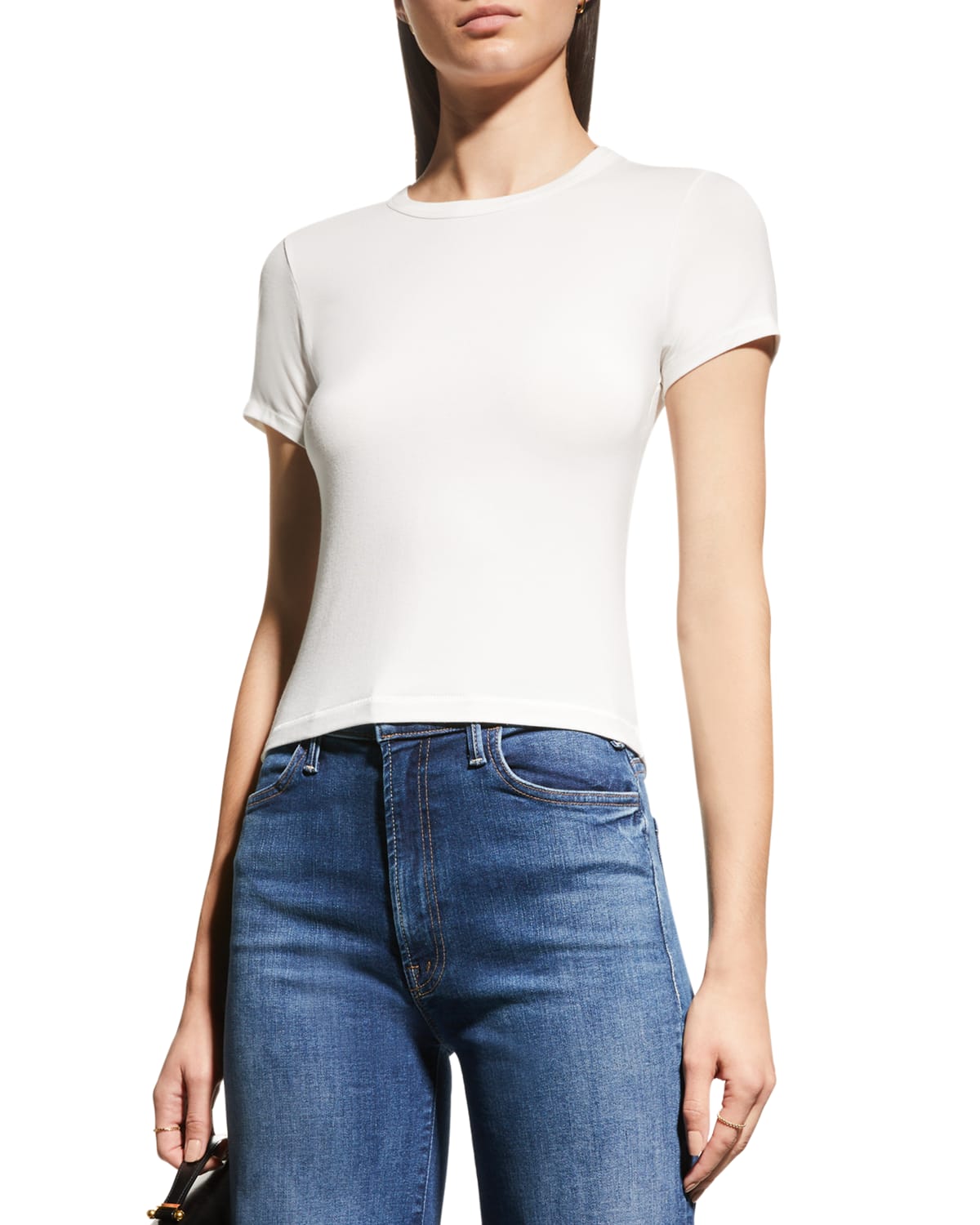 Rag & Bone Luca Slim Short-sleeve Baby Tee In White