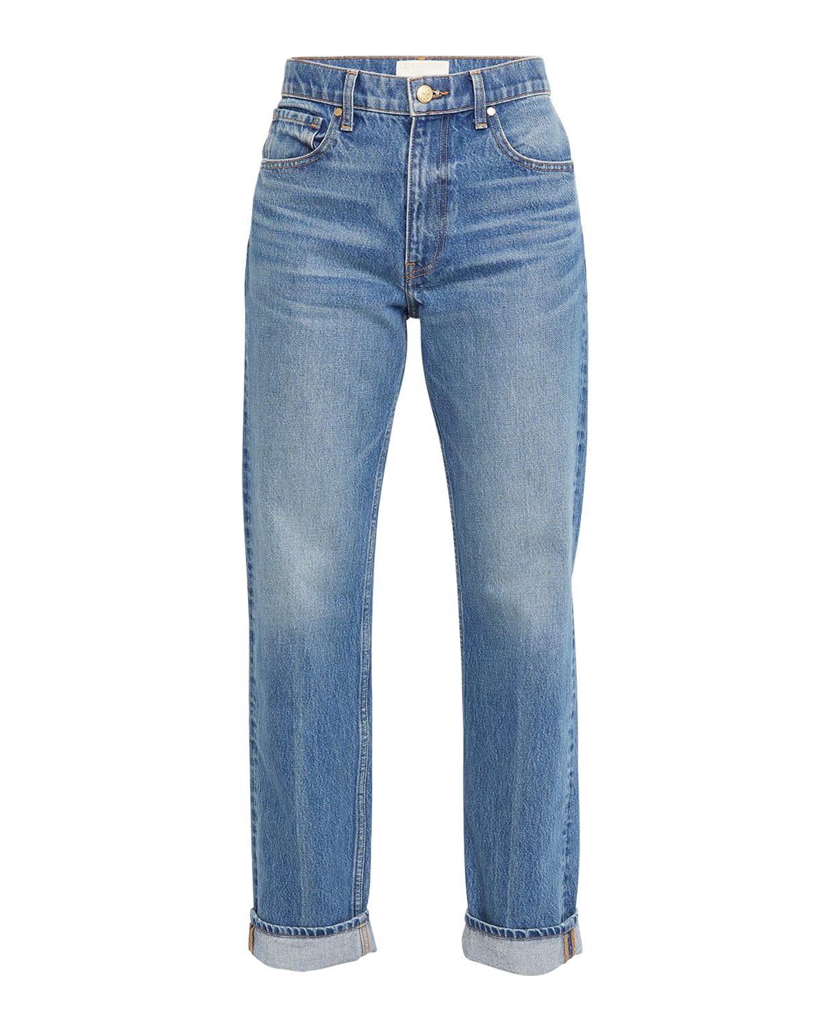 The Daphne Straight-Leg Cuffed Denim Jeans