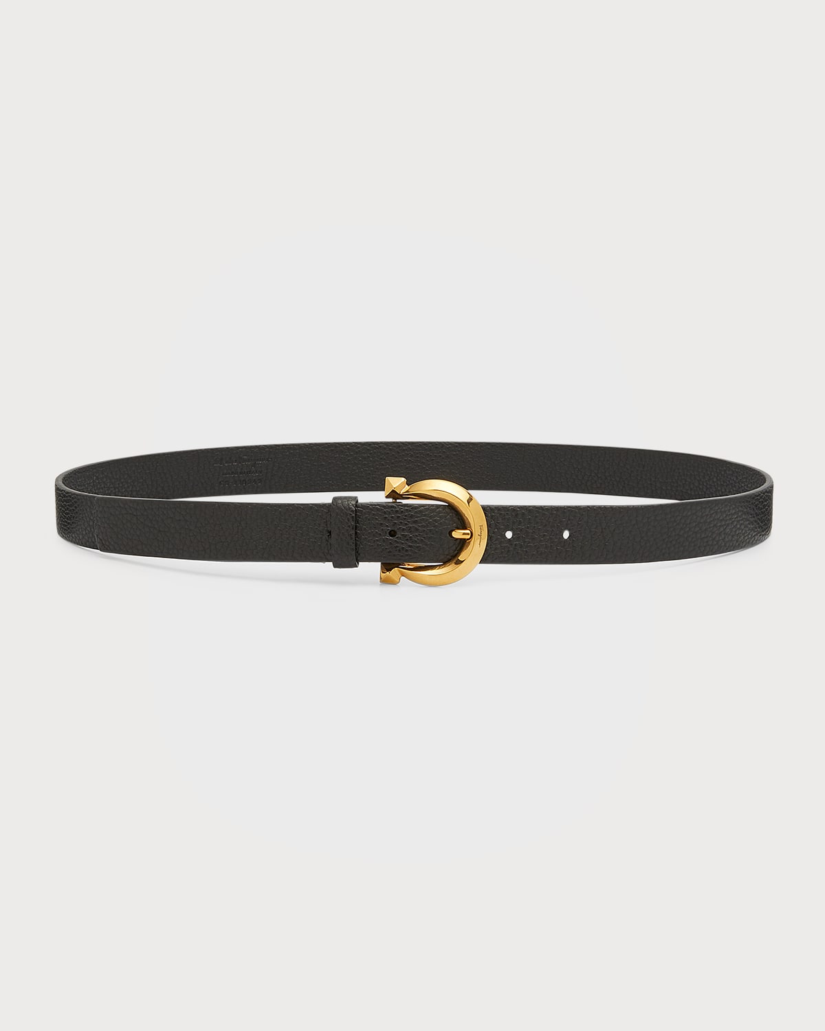 Salvatore Ferragamo Women's Gancino Buckle Leather Belt In Black