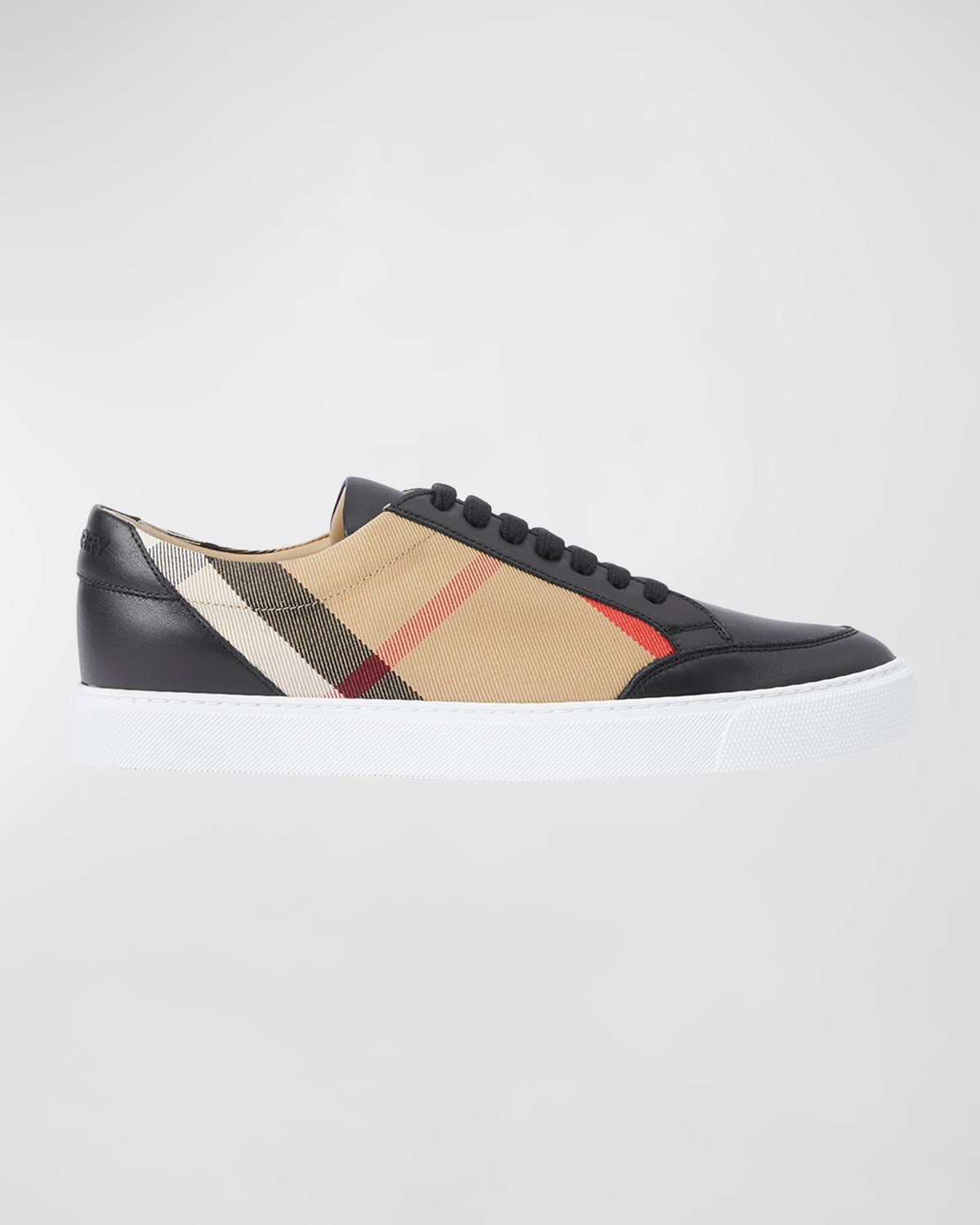 Burberry Salmond Check Leather Low-Top Sneakers