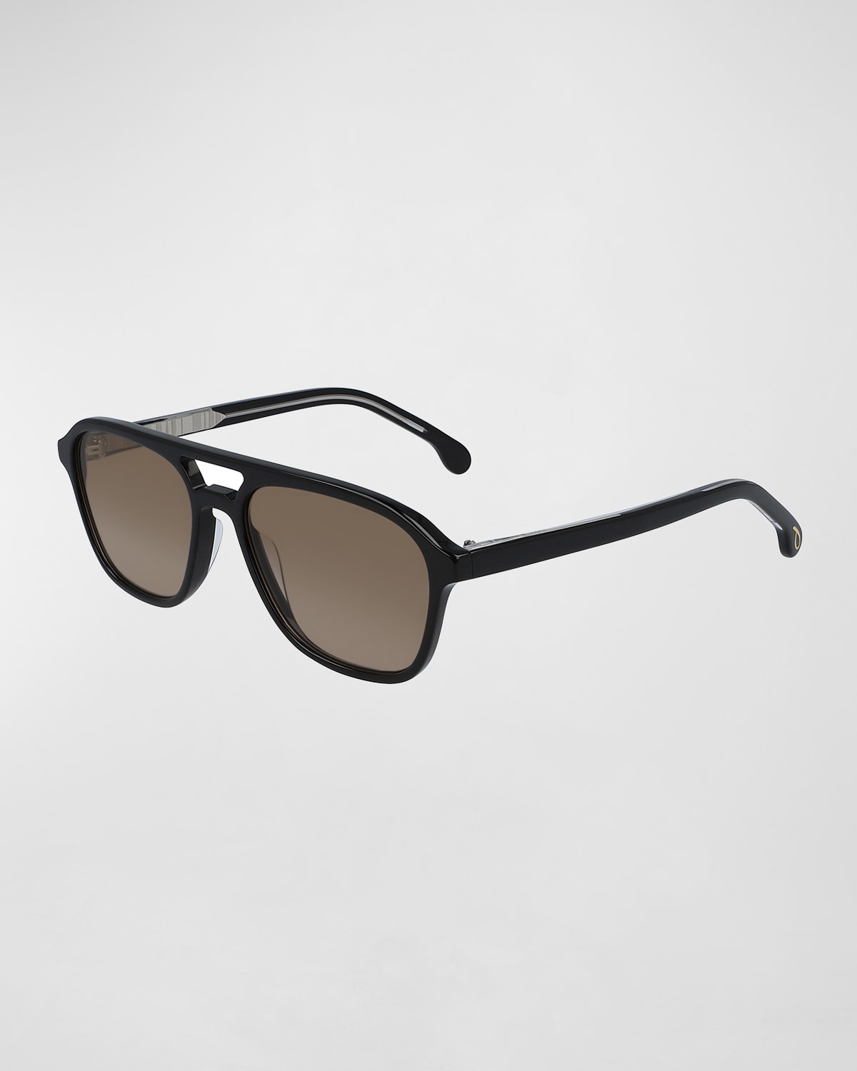 Shop Paul Smith Men's Alder Double Bridge Navigator Sunglasses In Black Ink/crystal