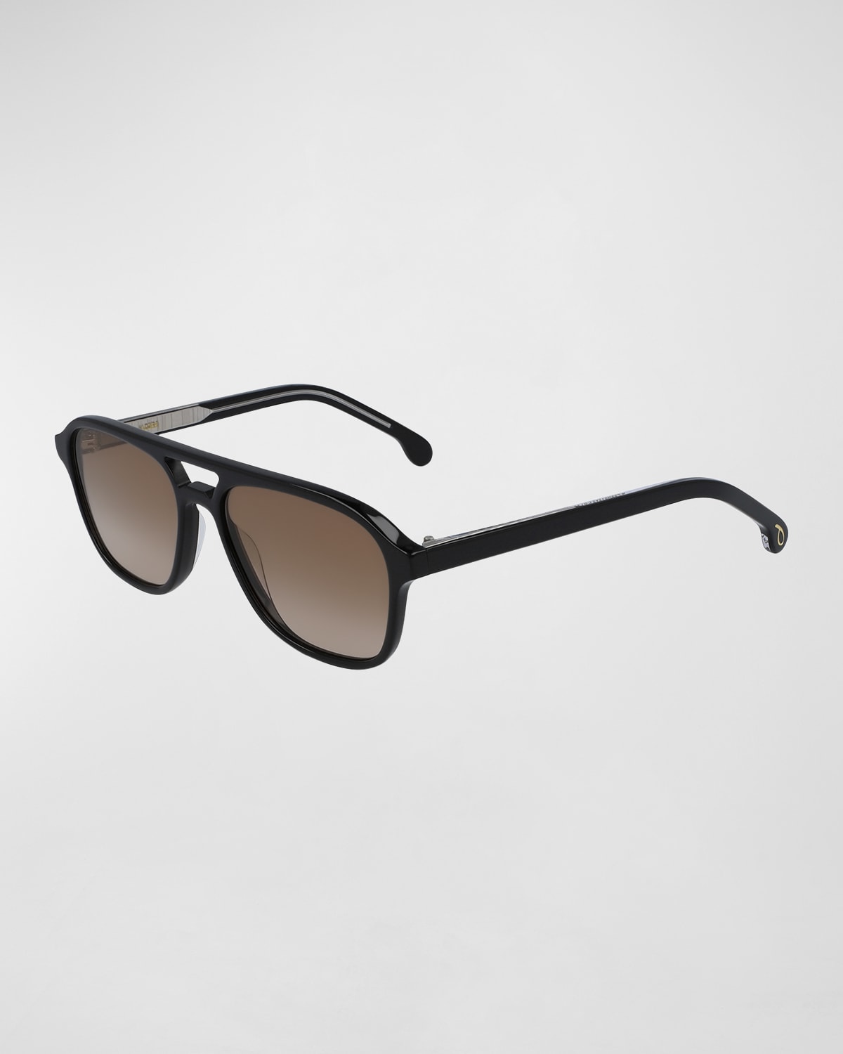 Shop Paul Smith Men's Alder V2 Double-bridge Navigator Sunglasses In Black Ink