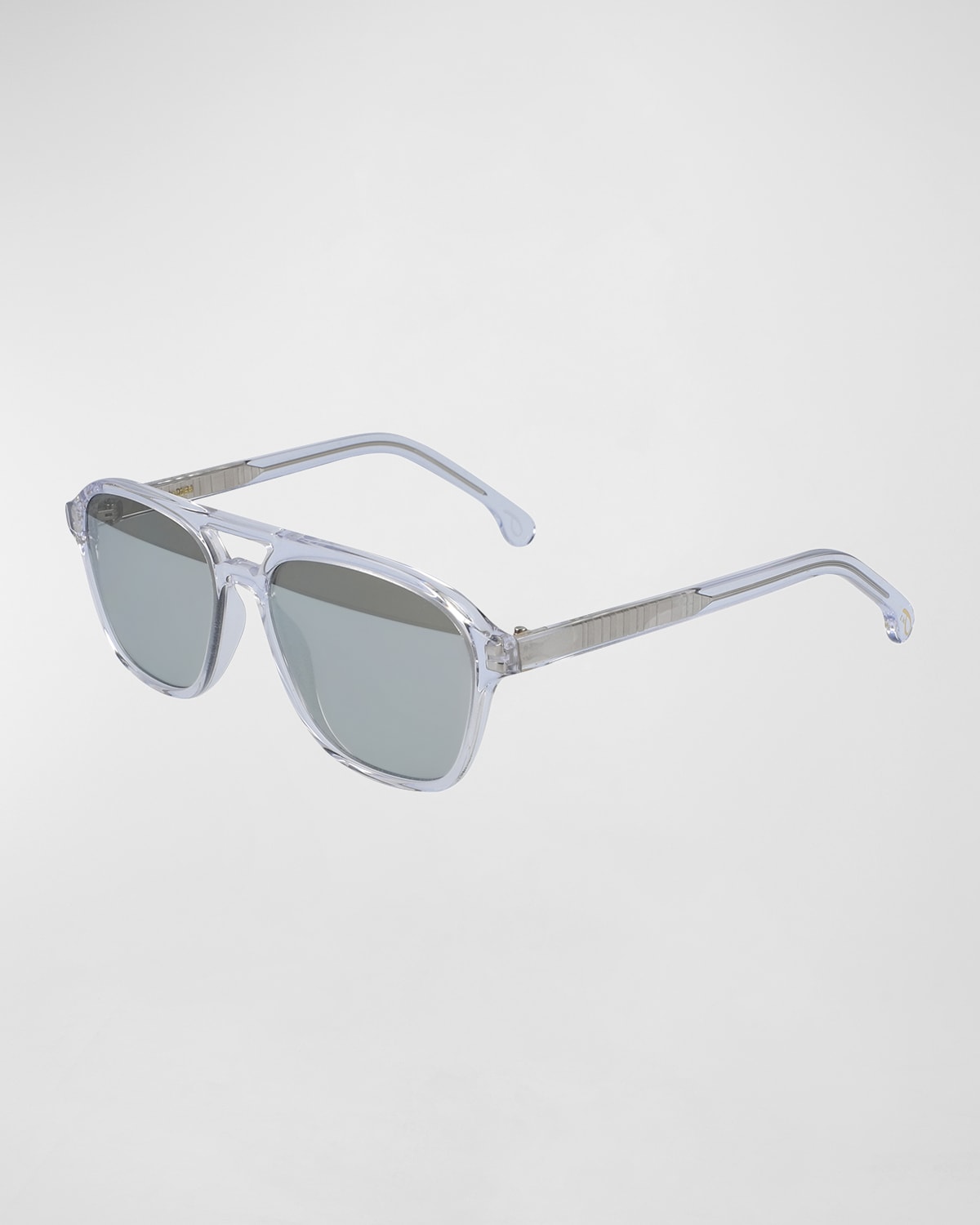 Shop Paul Smith Men's Alder V2 Double-bridge Navigator Sunglasses In Crystal