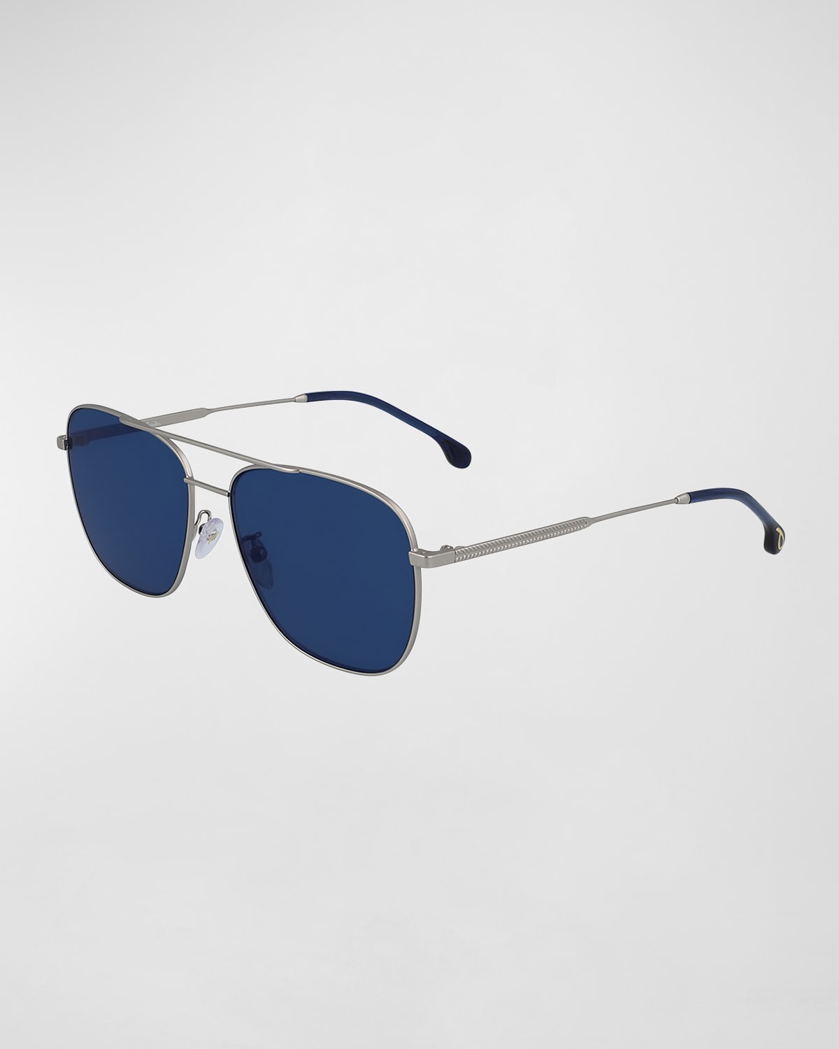 Paul Smith Men's Avery V2 Metal Double-bridge Aviator Sunglasses In Matt Silver