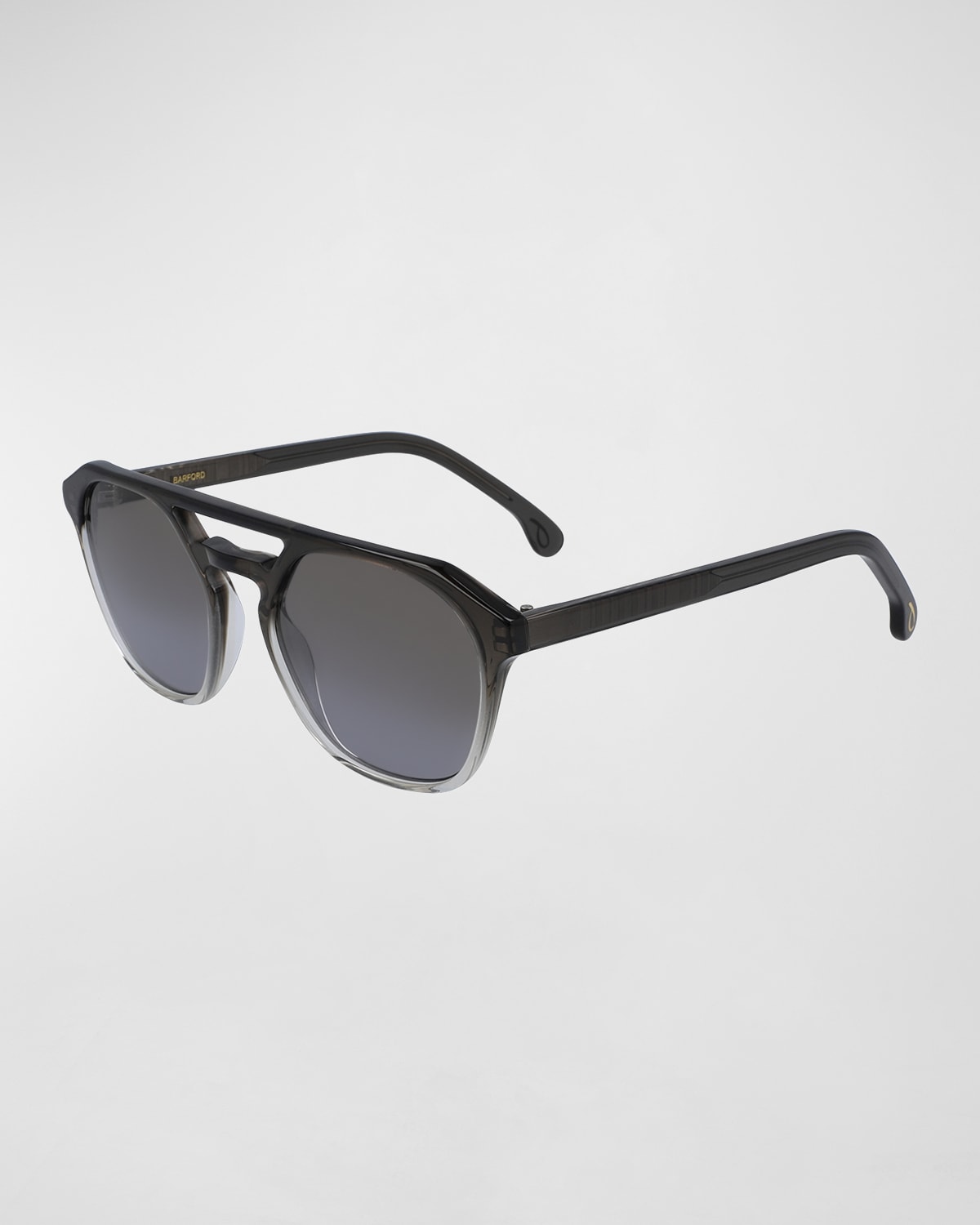 Shop Paul Smith Men's Barford Double-bridge Navigator Sunglasses In Smoke Crystal